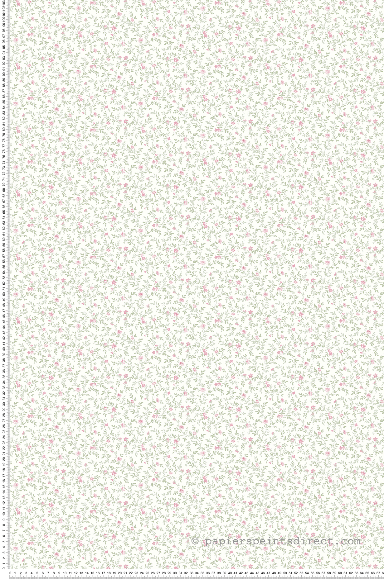 Papier peint Petites Fleurs Cottage rose - Alice et Rose de Lutèce | Réf. LTC-VI80801