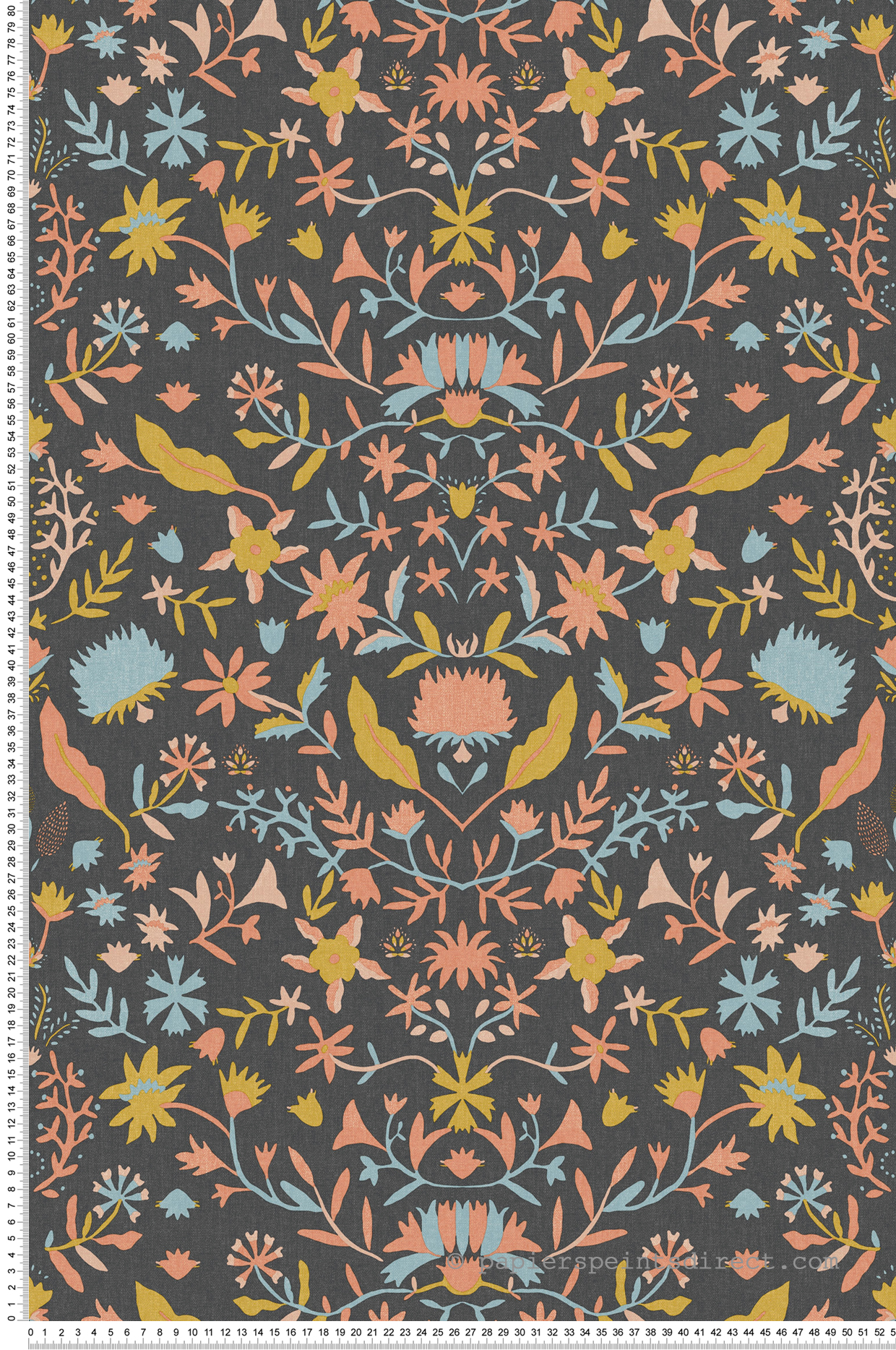 Papier peint Fleur Alizée Liberty noir - Bohème de Casélio | Réf. BOM103199321