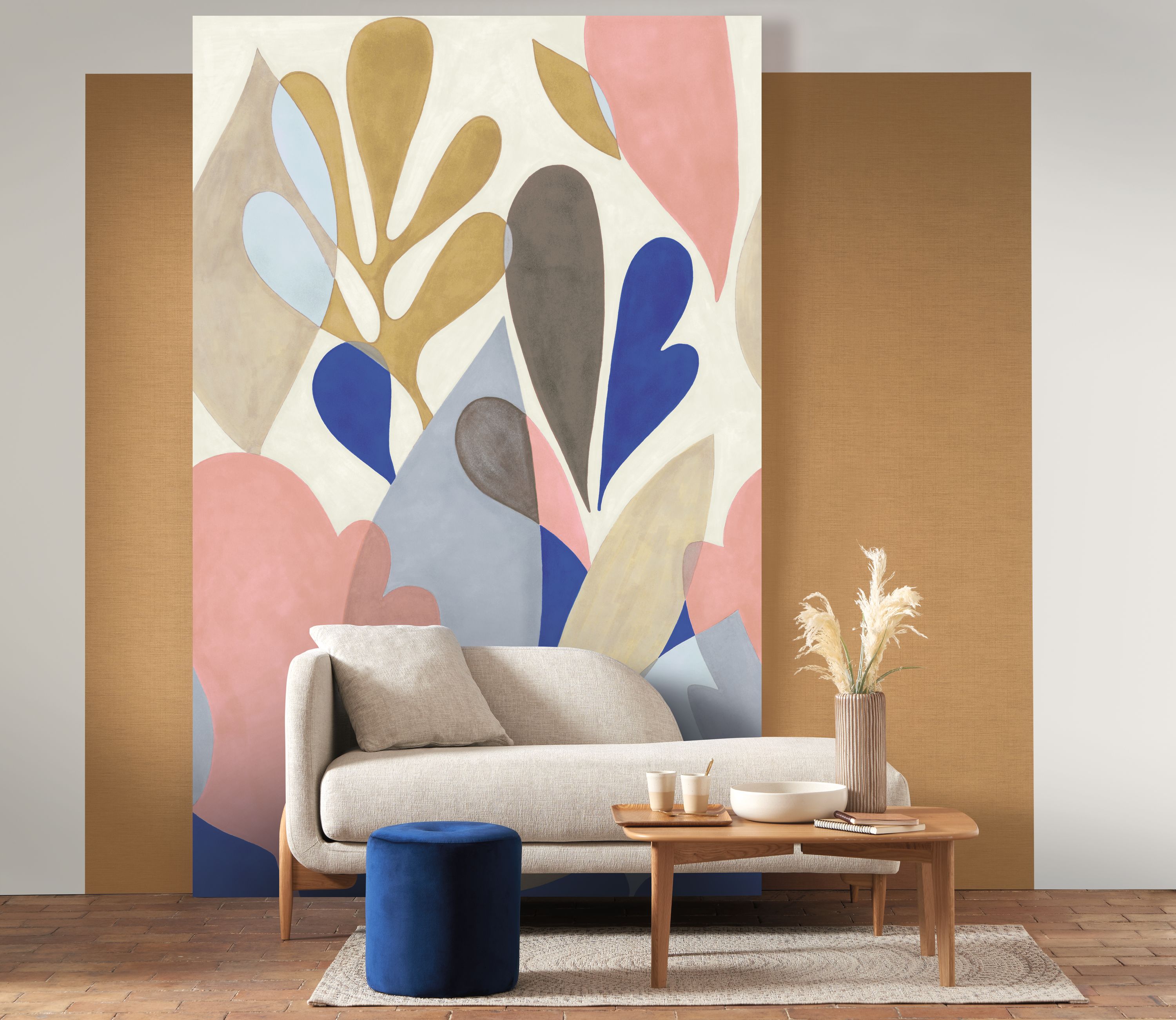 Papier peint panoramique Dancing Colors M bleu majorelle 200x280 - Wonderwalls de Casadéco | Réf. WDWS89006303