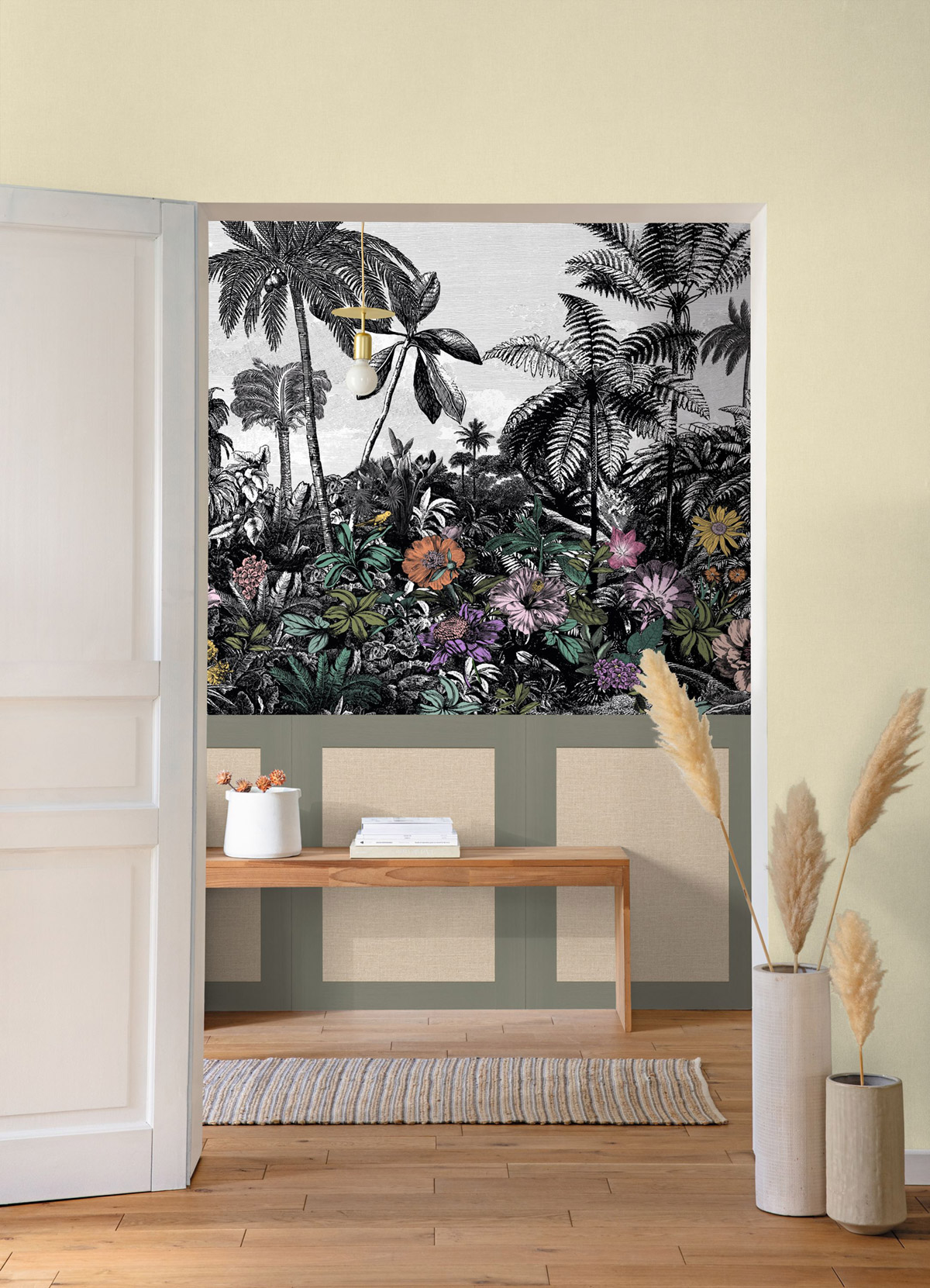 Papier peint Soubassement Jute S kaki - Reliefs de Casélio AMB | Réf. RLF105227170