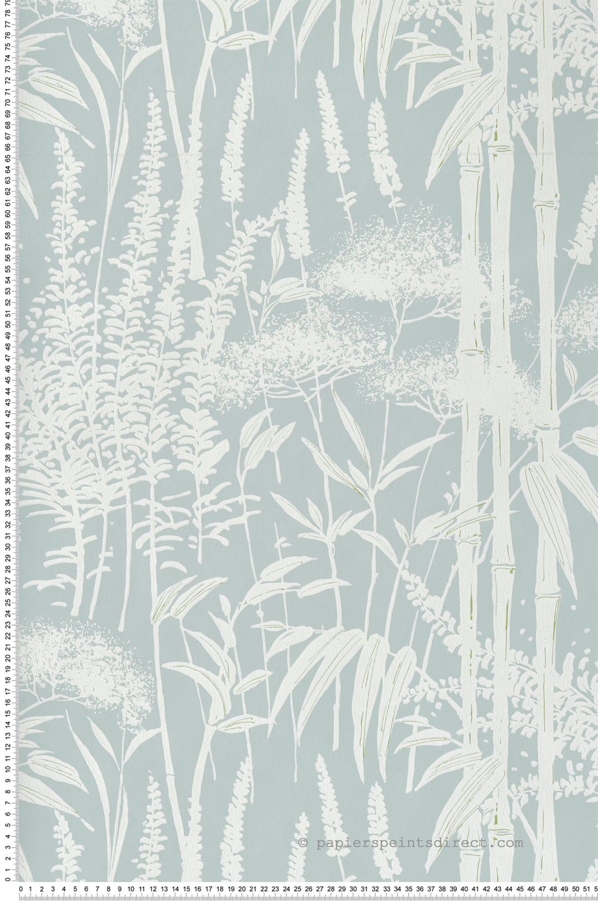 Papier peint Forêt Bambou Poiteau bleu clair - Signature de Nina Campbell | Réf. OSB-NCW4498-01
