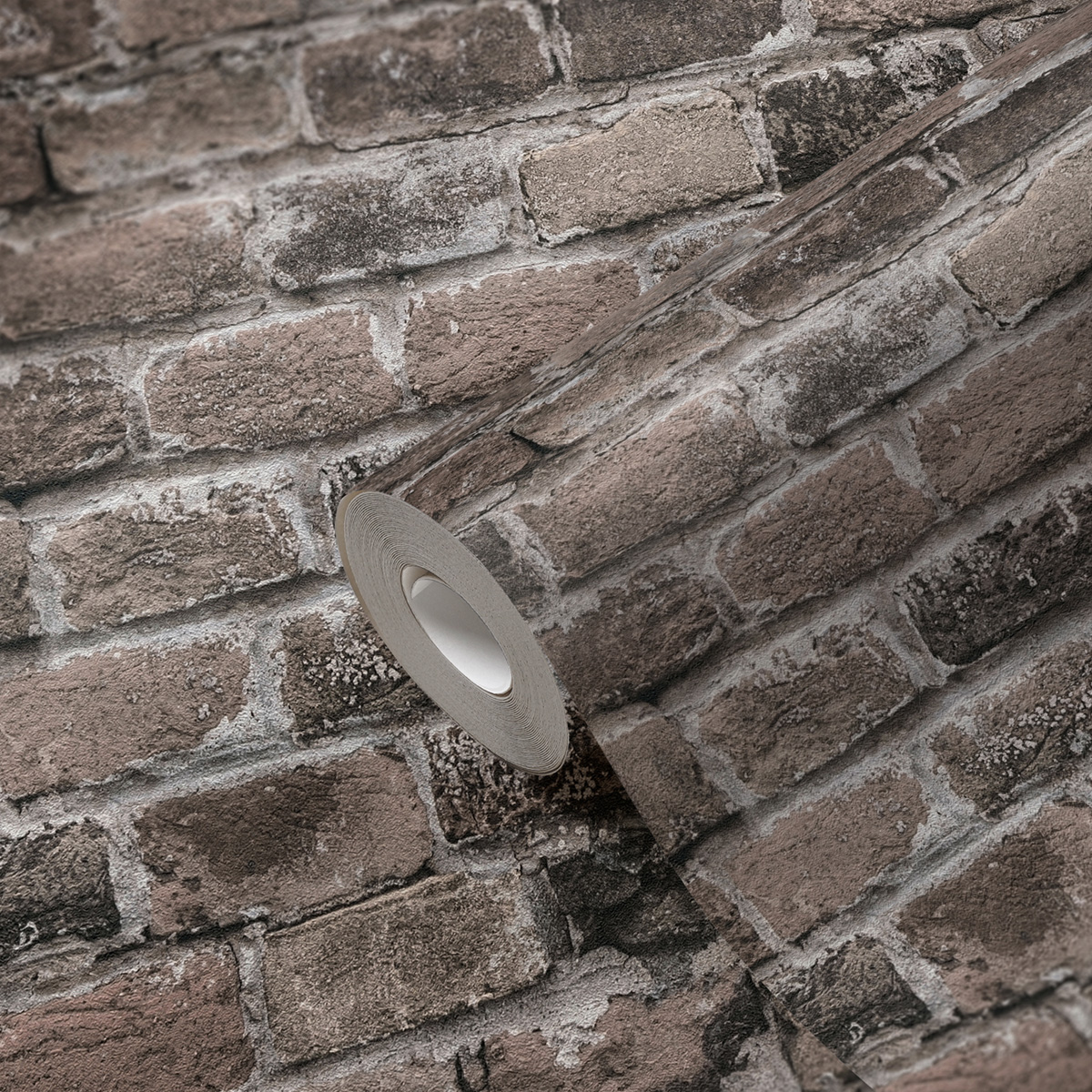 Papier peint Brique Ancienne taupe - Elements 2 d'A.S. Création ROLLZ | Réf. AS-388143