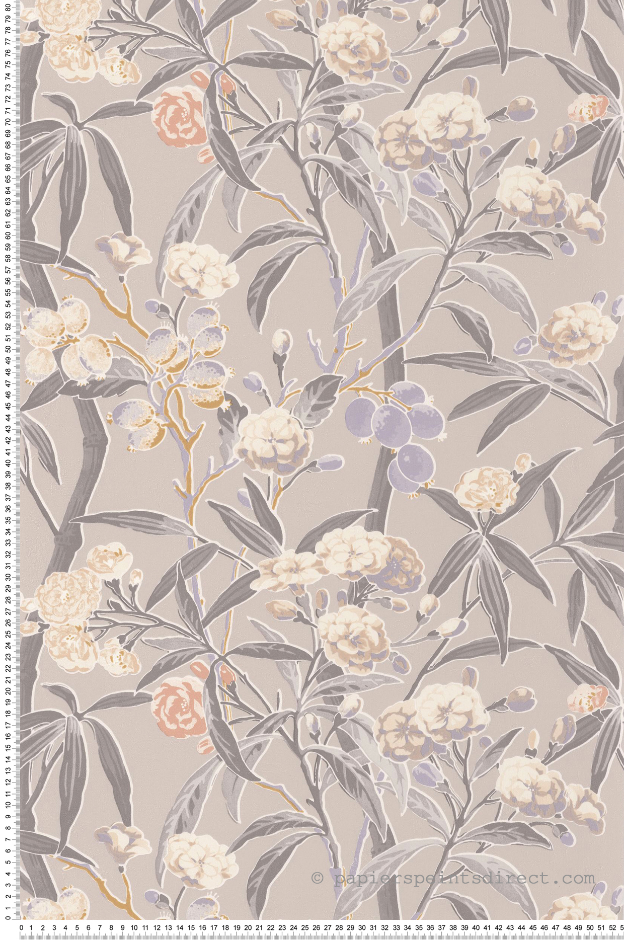 Papier peint tropical Habana Grège - Cuba de Casadéco | Réf. CBBA84331212