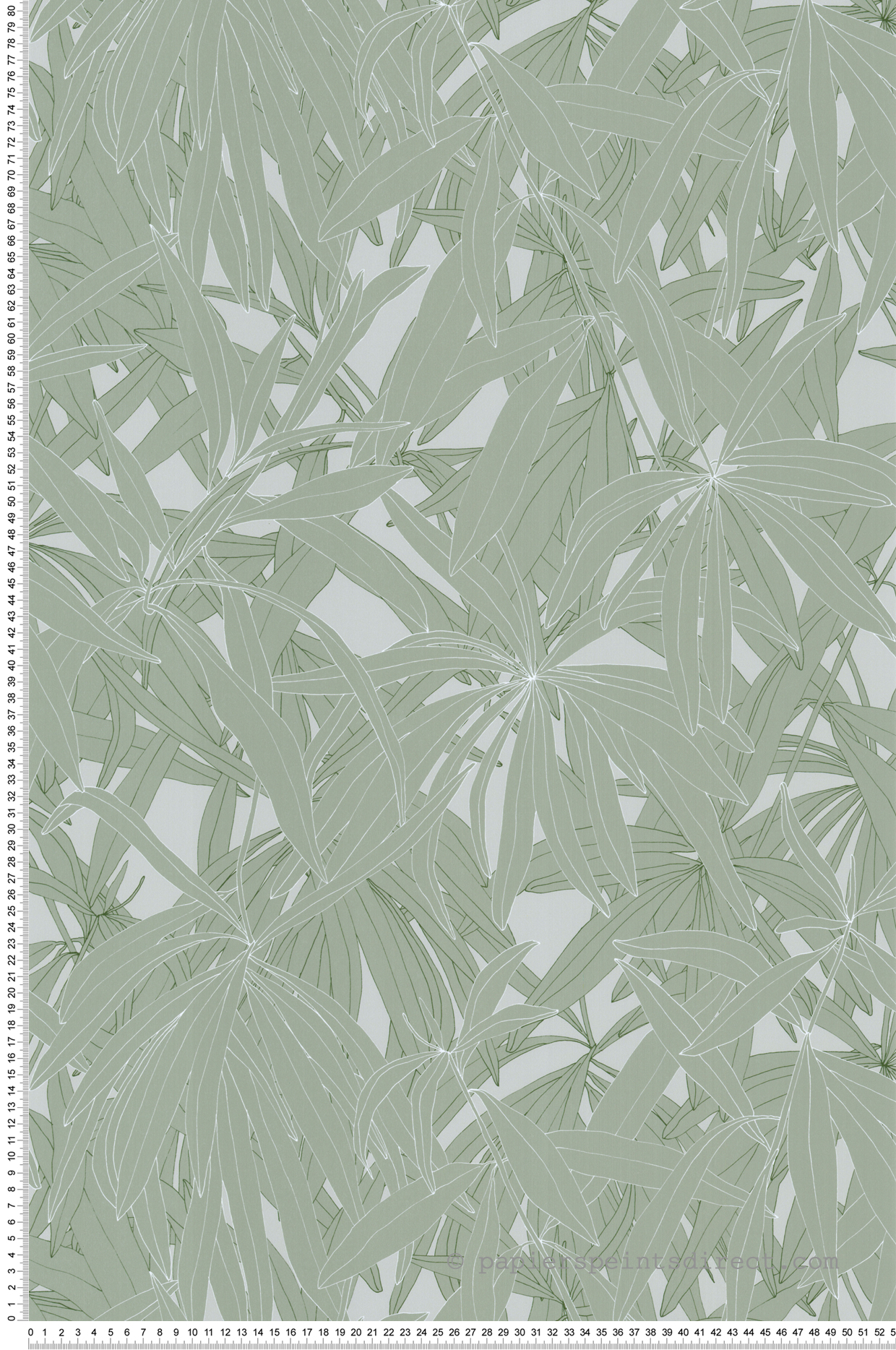 Papier peint Feuillage Tropical vert - Soline de Lutèce | Réf. LTC-51250204