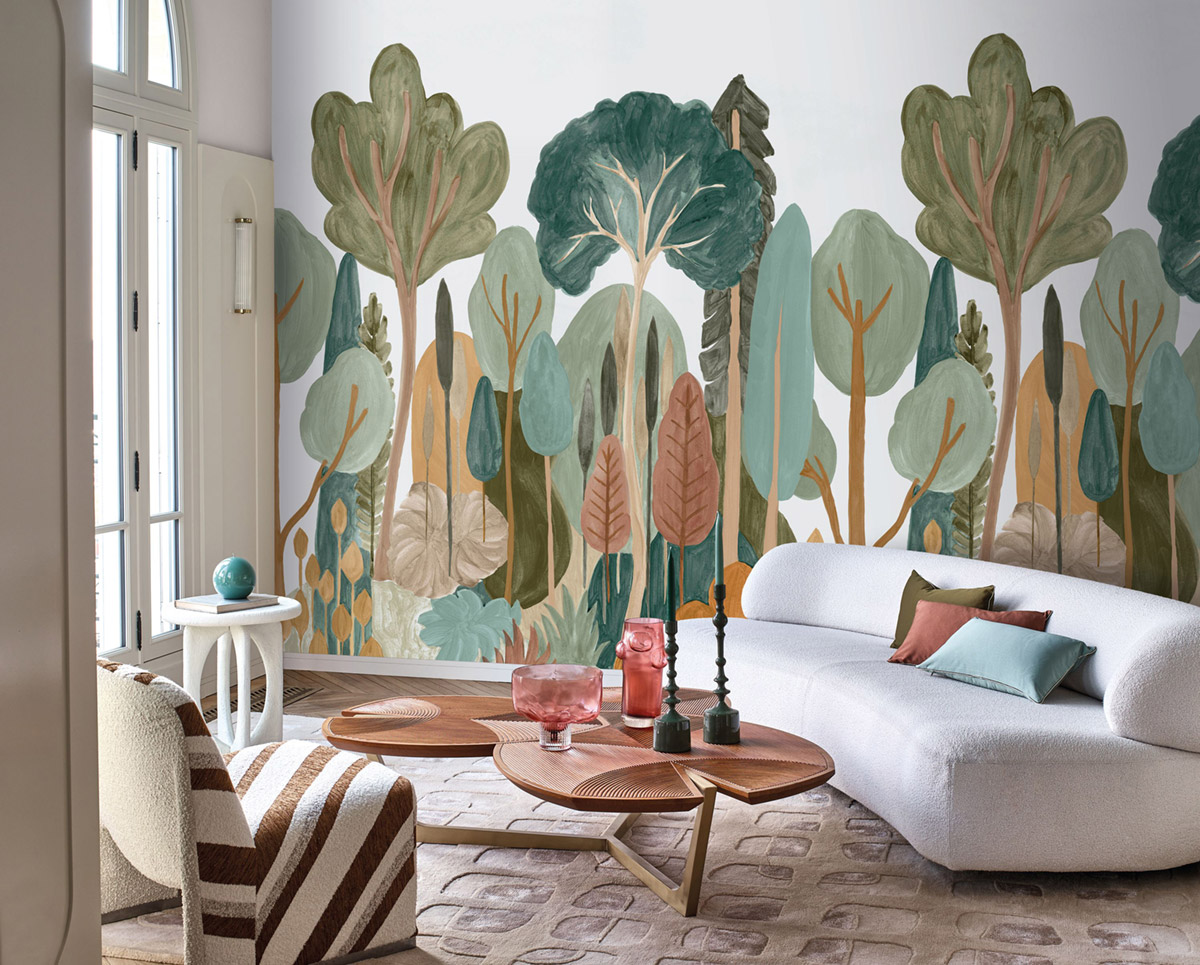 Papier peint panoramique Arbre Orme amande multicolore - Panoramas 3 de Casamance | Réf. CAS-76381018