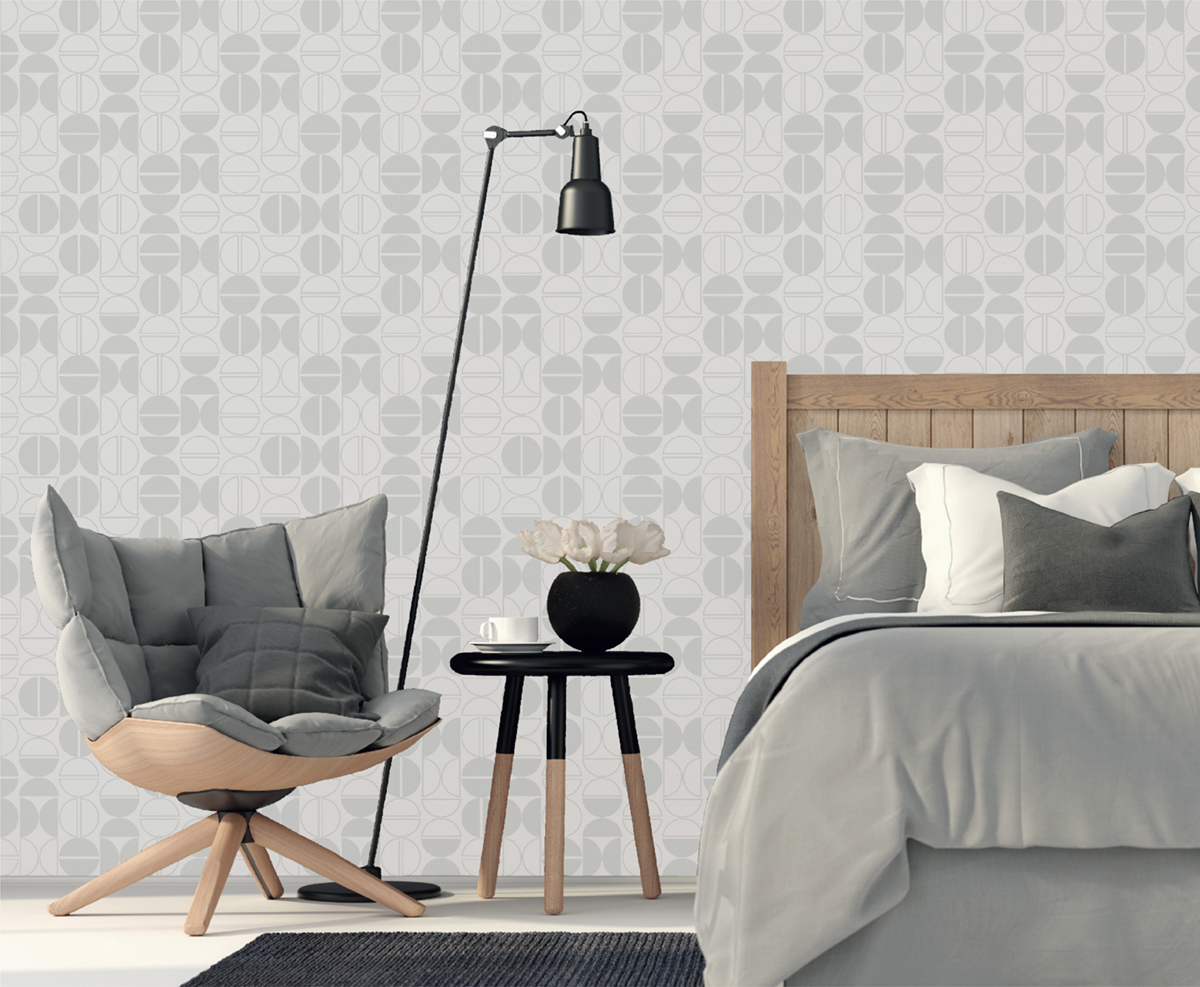 Papier peint Graphique Pastille gris - Les Essentiels de Lutèce | Réf. LTC-51201909