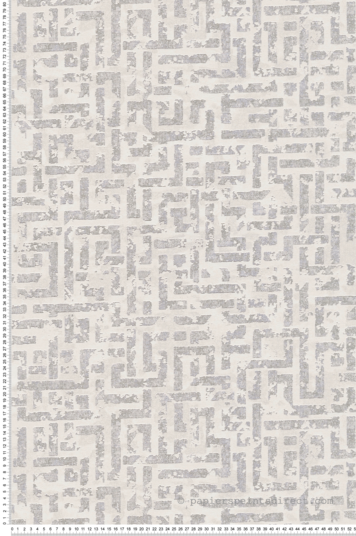 Papier peint Graphique Effet Vieilli blanc et argenté - My Home My Spa d'A.S. Création | Réf. SP15859