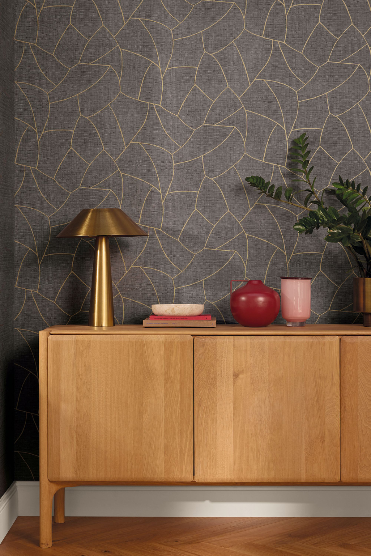 Papier peint Graphique Texturé Melody gris doré - Symphony de Casélio AMB2| Réf. SYM107029004