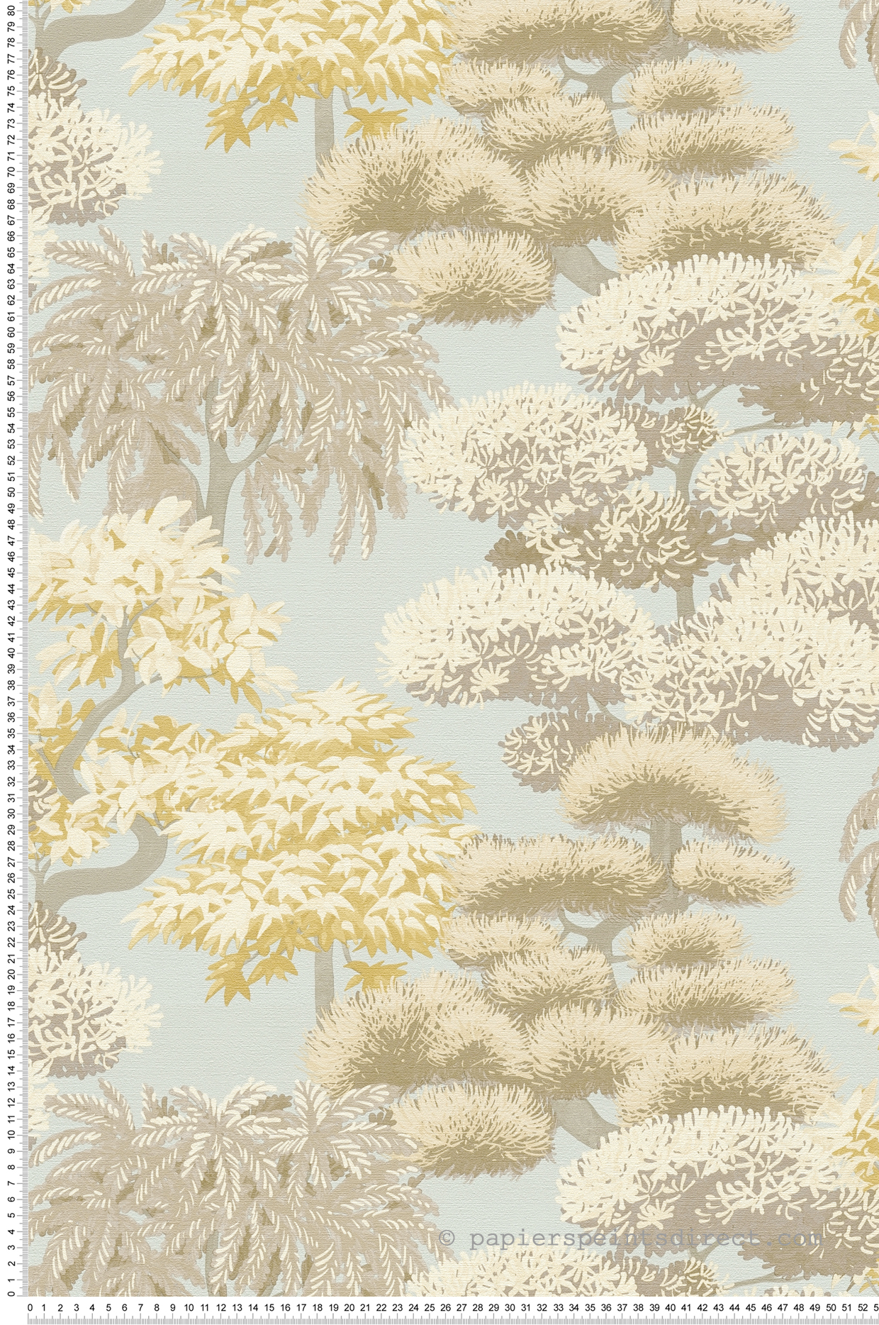 Papier peint Arbre Forêt Pinede écru bleu - Cuba 2 d'A.S. Création | Réf. AS-791614
