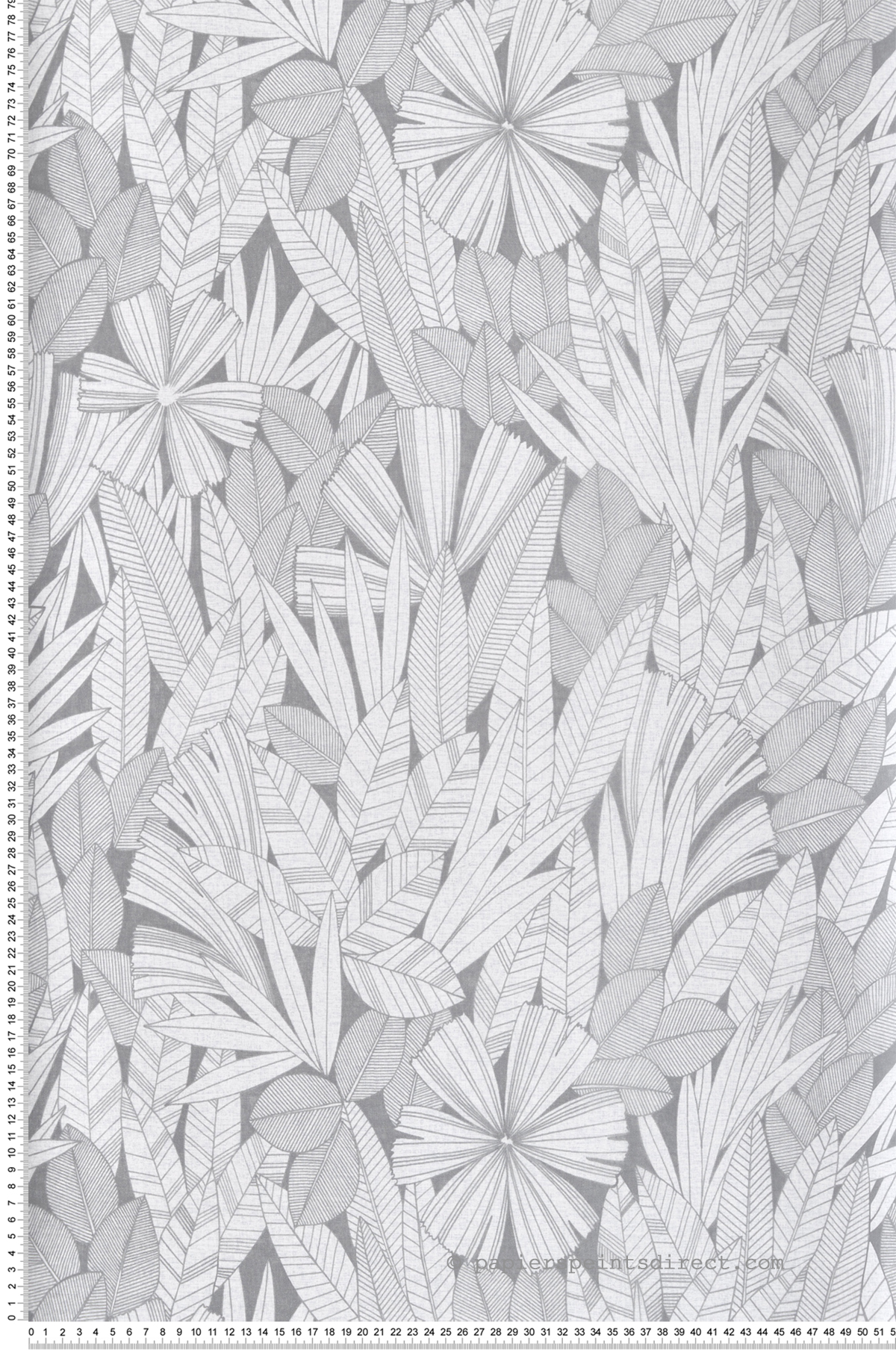 Papier peint Feuille Tropicale Bicolore gris - Happy de Lutèce | Réf. LTC-FD26344