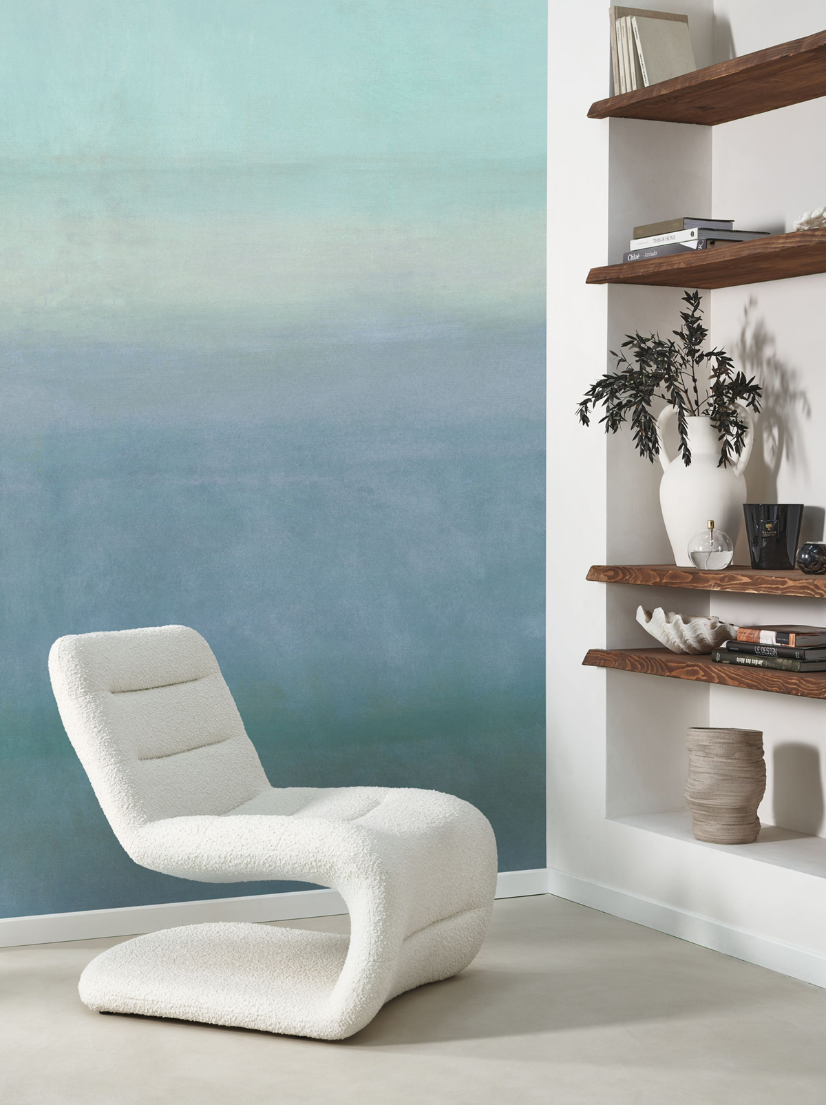 Papier peint panoramique Tie and Dye Aurora M bleu celeste - So Color 5 de Casadéco | Réf. COLR89446803