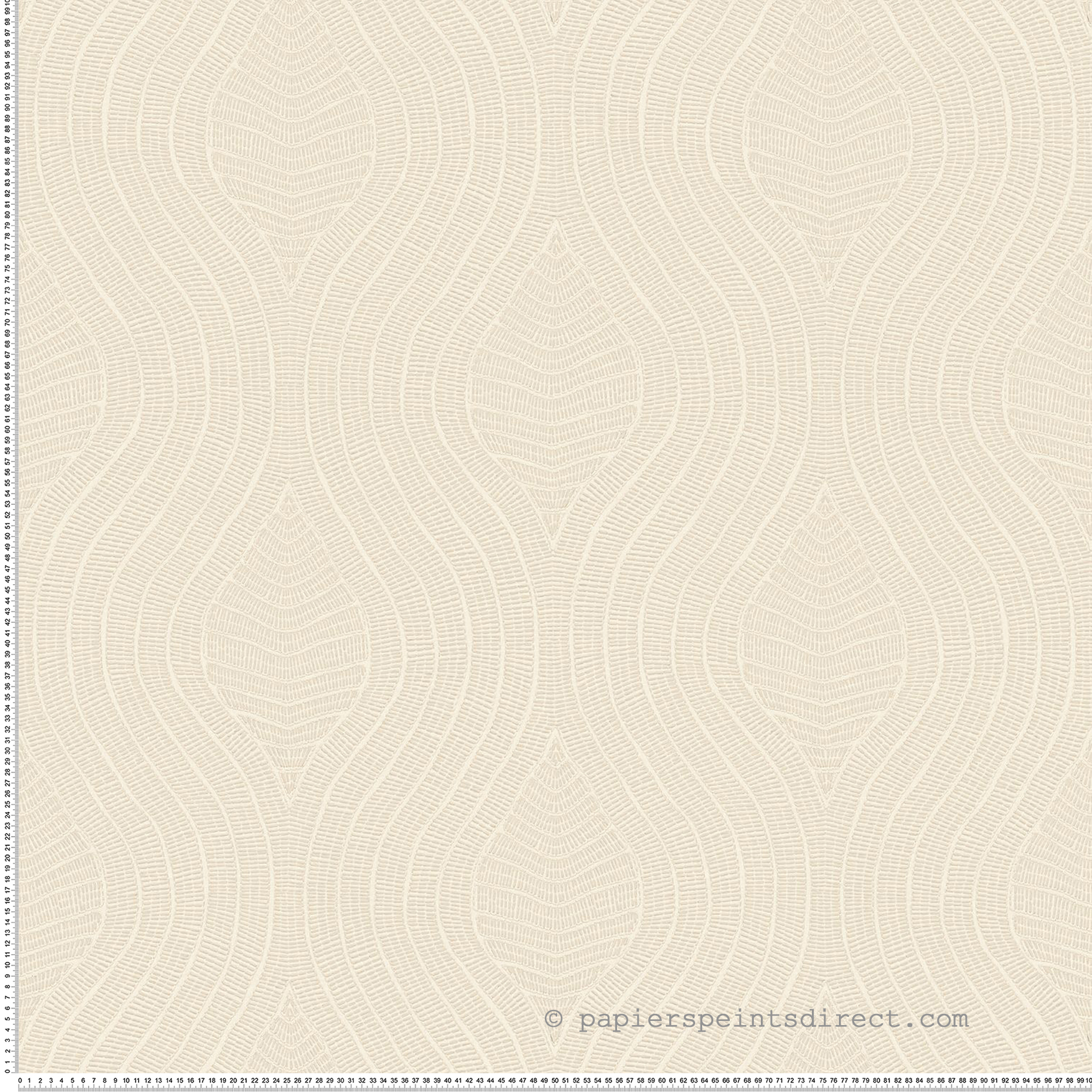 Papier peint Feuille Brodelia ivoire - Broderies de Casamance | Réf. CAS-76992956