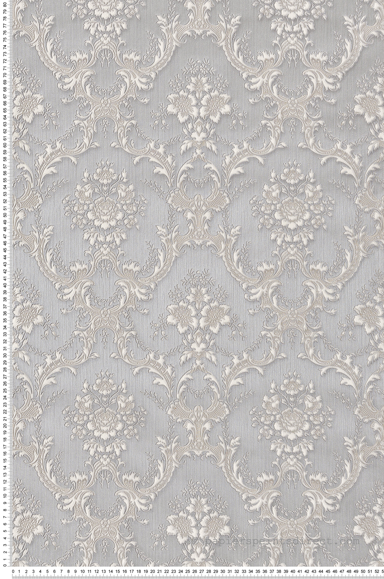 Papier peint Baroque et Fond strié gris et irisé - Grand Classic de Montecolino | Réf. MC-Z66841