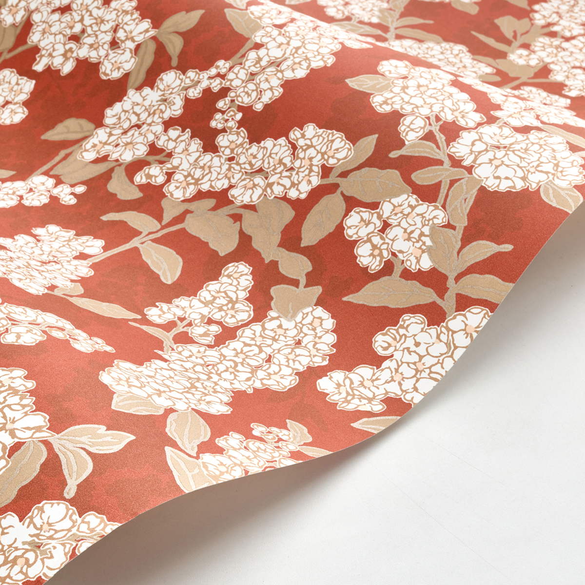 Papier peint Fleurs Ume rouge carmin - Kyoto de Casadéco AMB2 | Réf. KYTO88738744