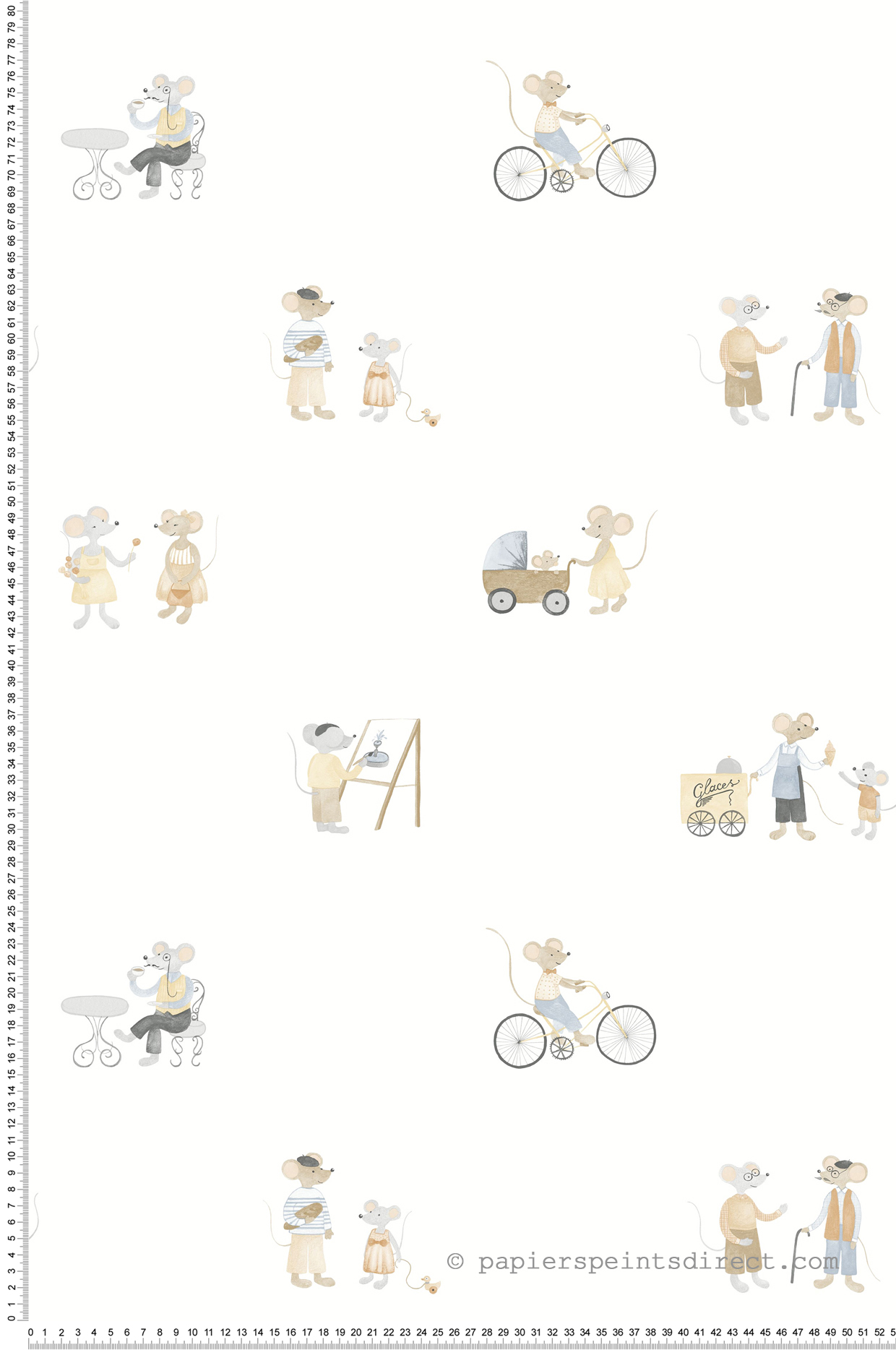 Papier peint Souris Neighbors of the Village naturel - Once Upon A Time 2 de Casadéco | Réf. OUTD200871919