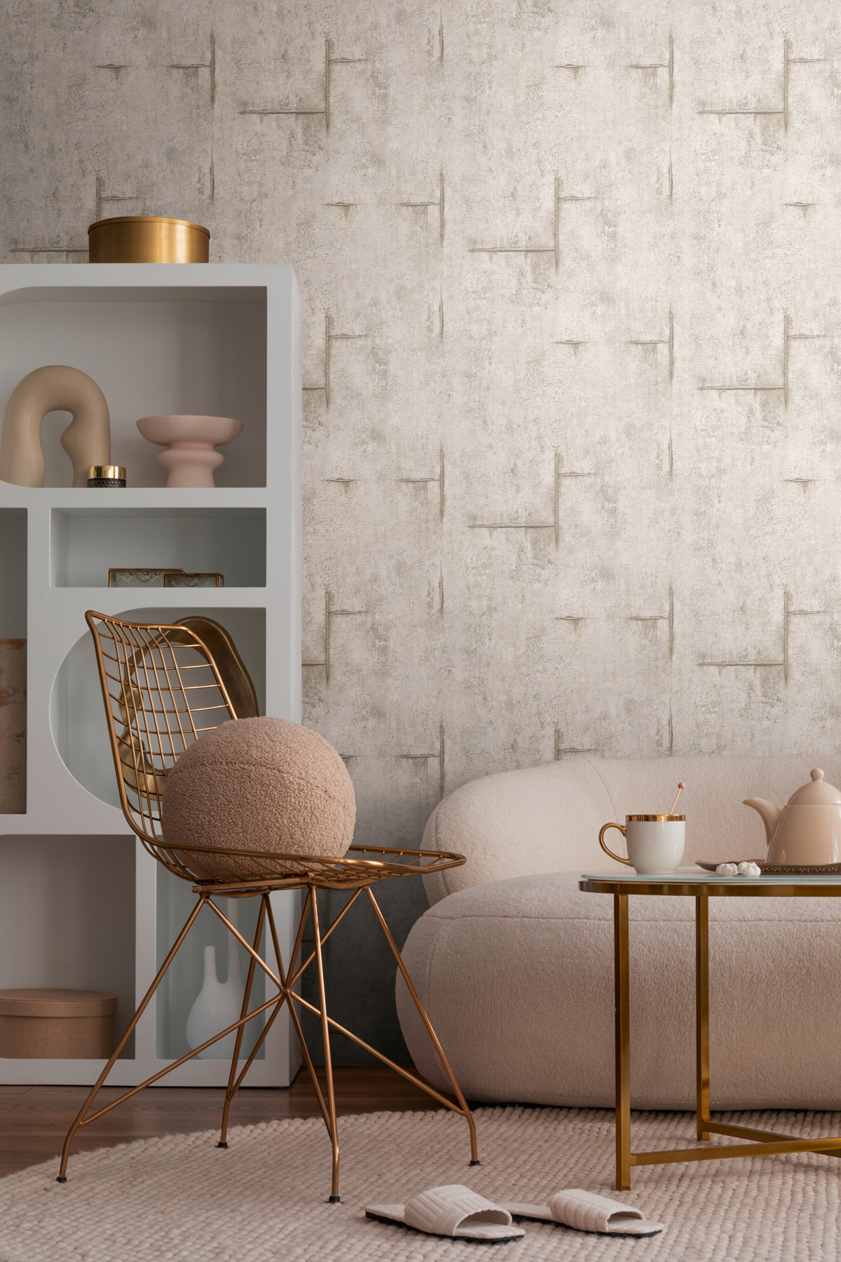 Papier peint Béton Graphite Groove gris clair - Cosmoliving d'A.S. Création AMB2 | Réf. AS-790853