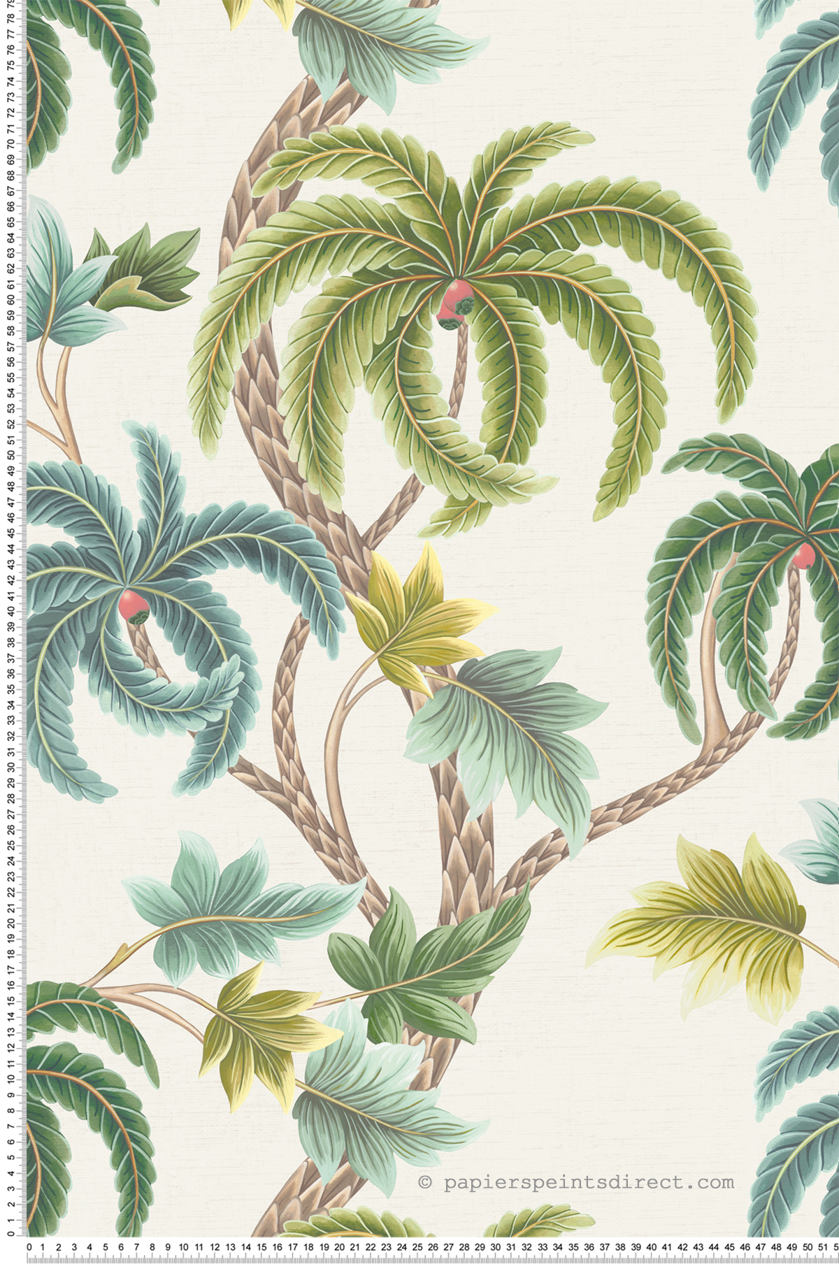 Papier peint Palmier Shalimar vert bleu canard - Byzance d'Osborne & Little | Réf. OSB-W7903-01