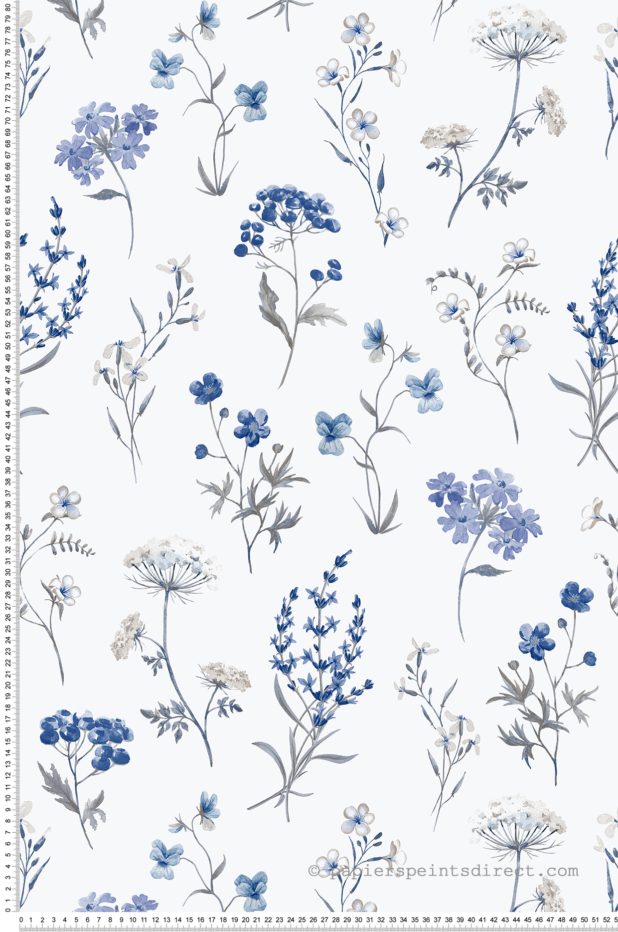 Papier peint Fleurs des Prés bleu marine - Romance de Lutèce | Réf. LTC-19011