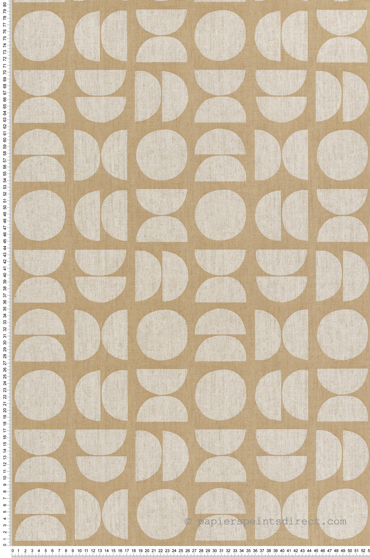 Papier peint Rond Géométrie beige noisette - Seven de Montecolino | Réf. MC-30153