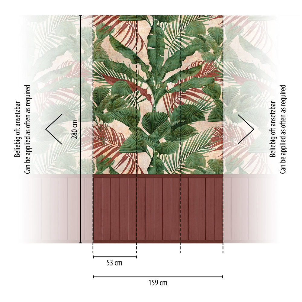 Papier peint panoramique Exotique Soubassement briqque - Wallpanel d'A.S. Création AMBR | Réf. AS-398081