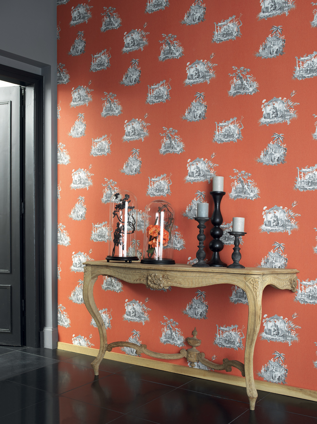 Chinoiseries orange - Collection Fontainebleau de Casadéco