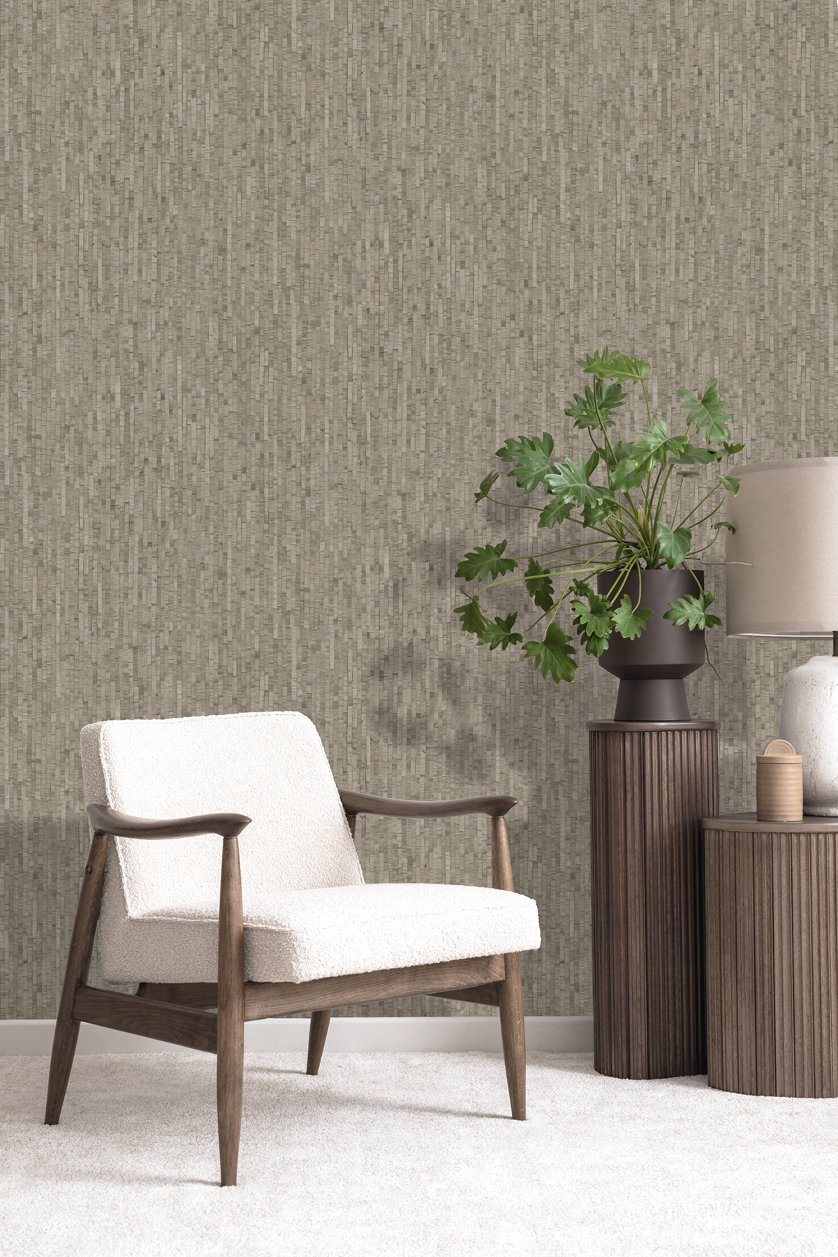 Papier Peint Effet Paille Relief marron - Nomade d'Ugépa | Réf. UGP-M64908