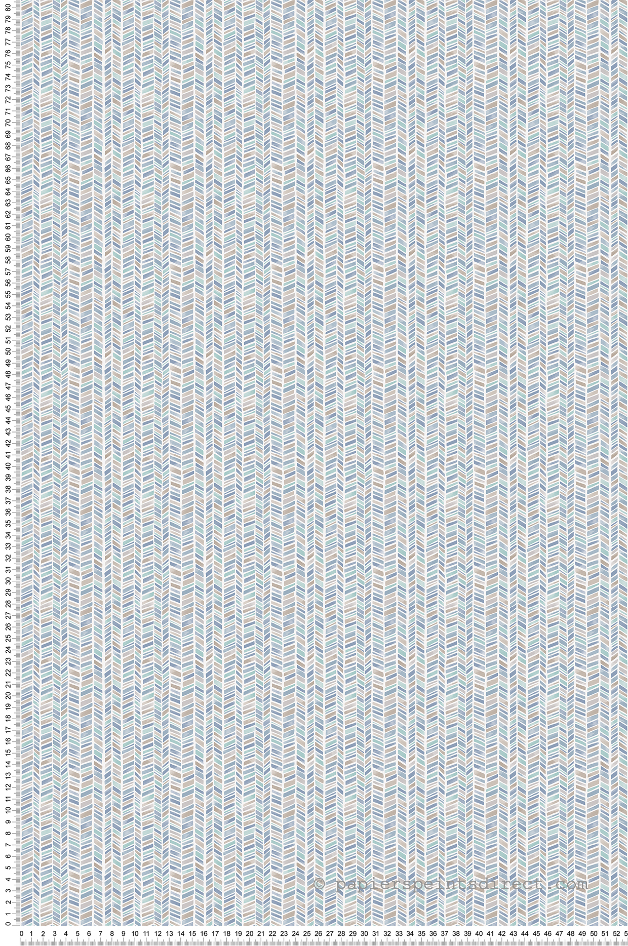 Papier peint Chevron Ethnique bleu marron - Mini Prints de Lutèce | Réf. LTC-G56695
