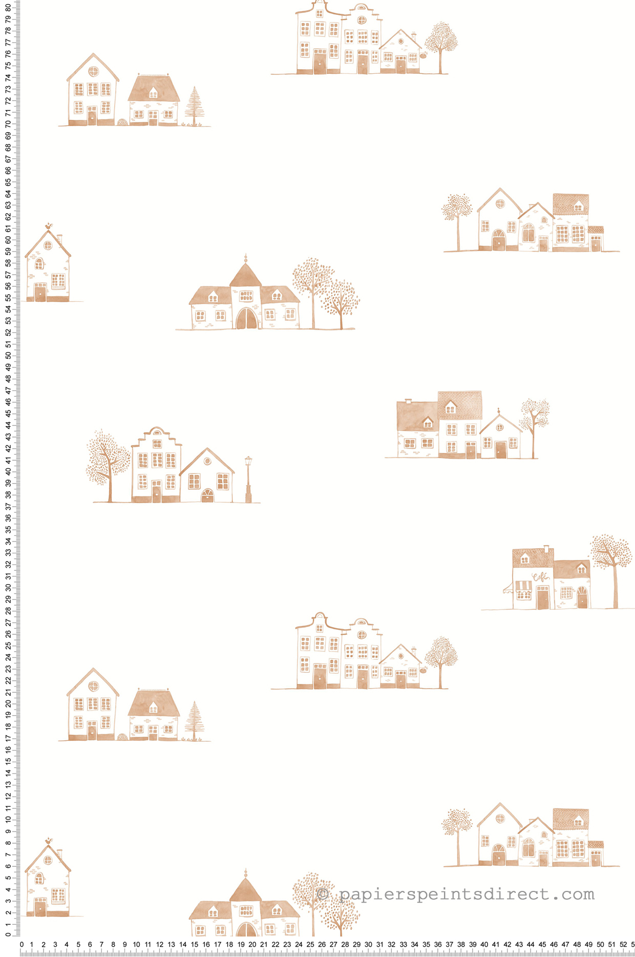 Papier peint Maison Walk in the Village brique - Once Upon A Time 2 de Casadéco | Réf. OUTD200848303