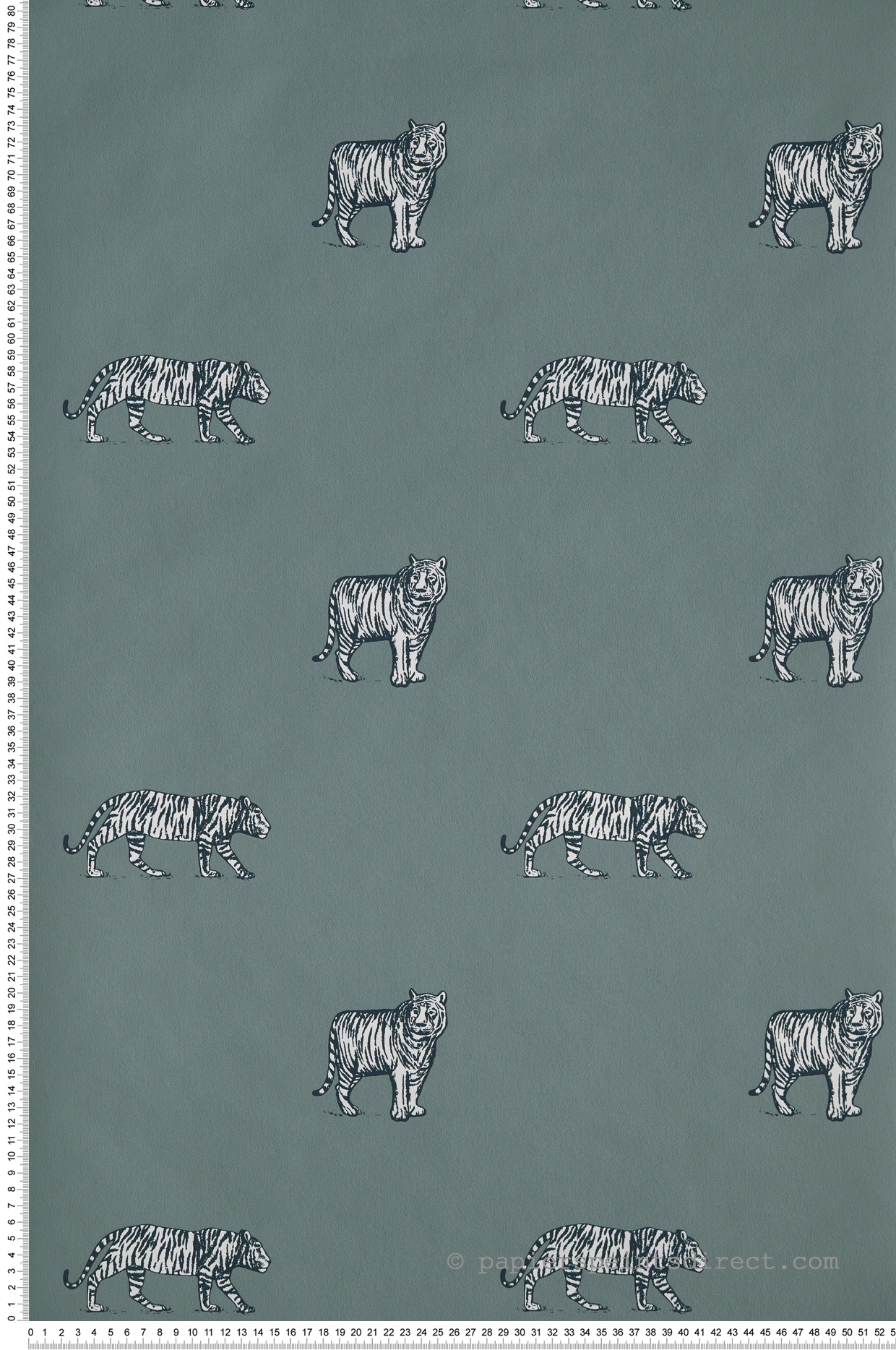 Papier peint Enfant Eye of the tiger vert de gris - Our Planet de Casélio | Réf. OUP101967106