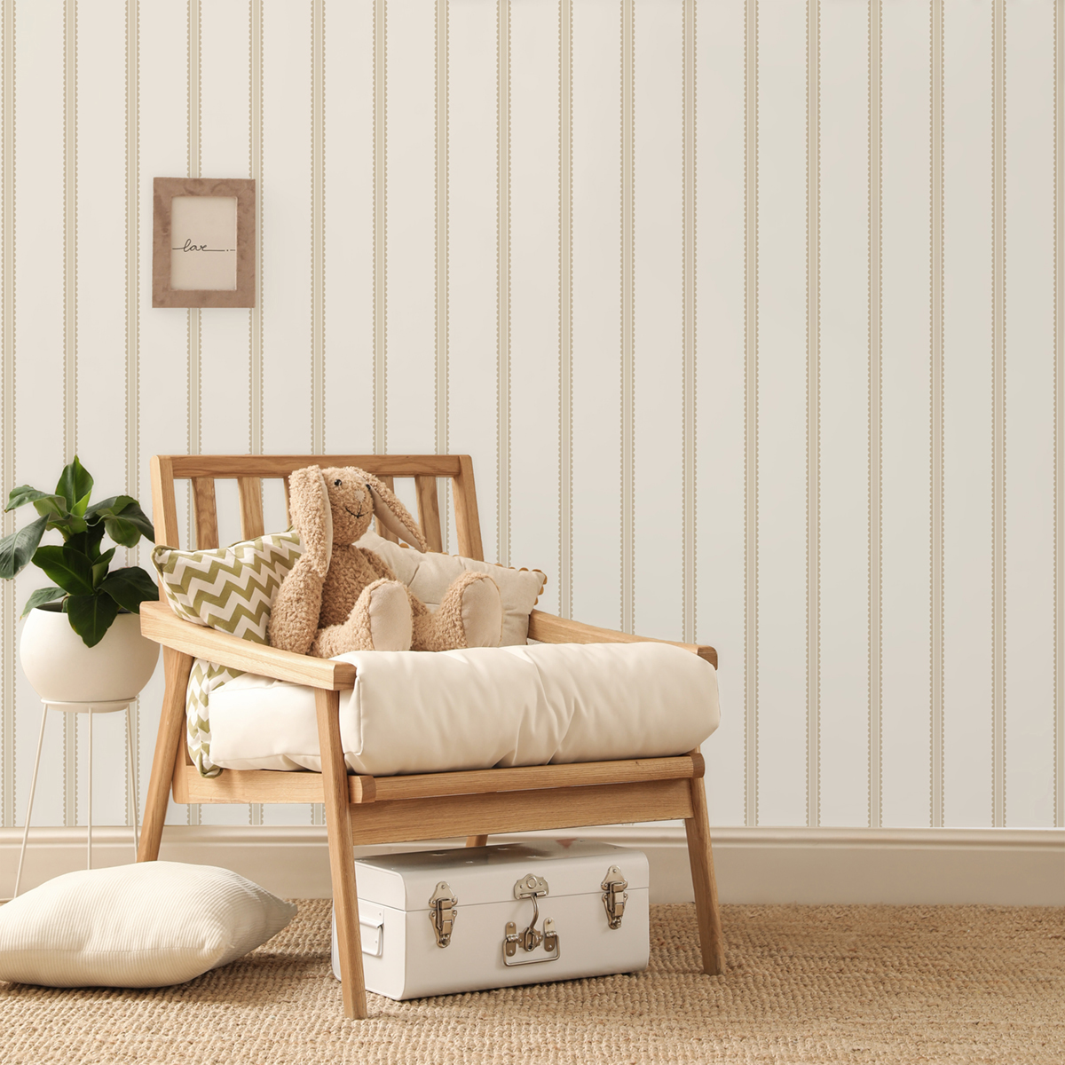 Papier peint Rayures Arrondi Enfant taupe beige - Imagine de Lutèce AMB2 | Réf. LTC-DL27575