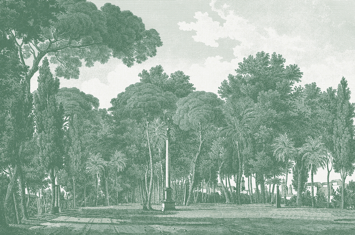 Papier peint panoramique Forêt Alameda vert - Panorama 2 de Lutèce | Réf. LTC-PAN1623C