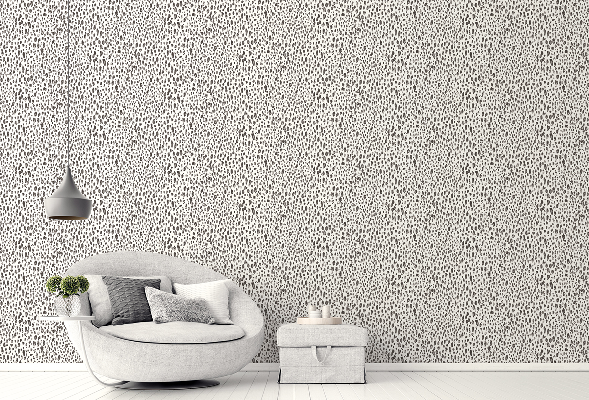 Papier peint Léopard Peau Tachetée noir blanc - Sauvage 2 de Lutèce | Réf. LTC-G67762
