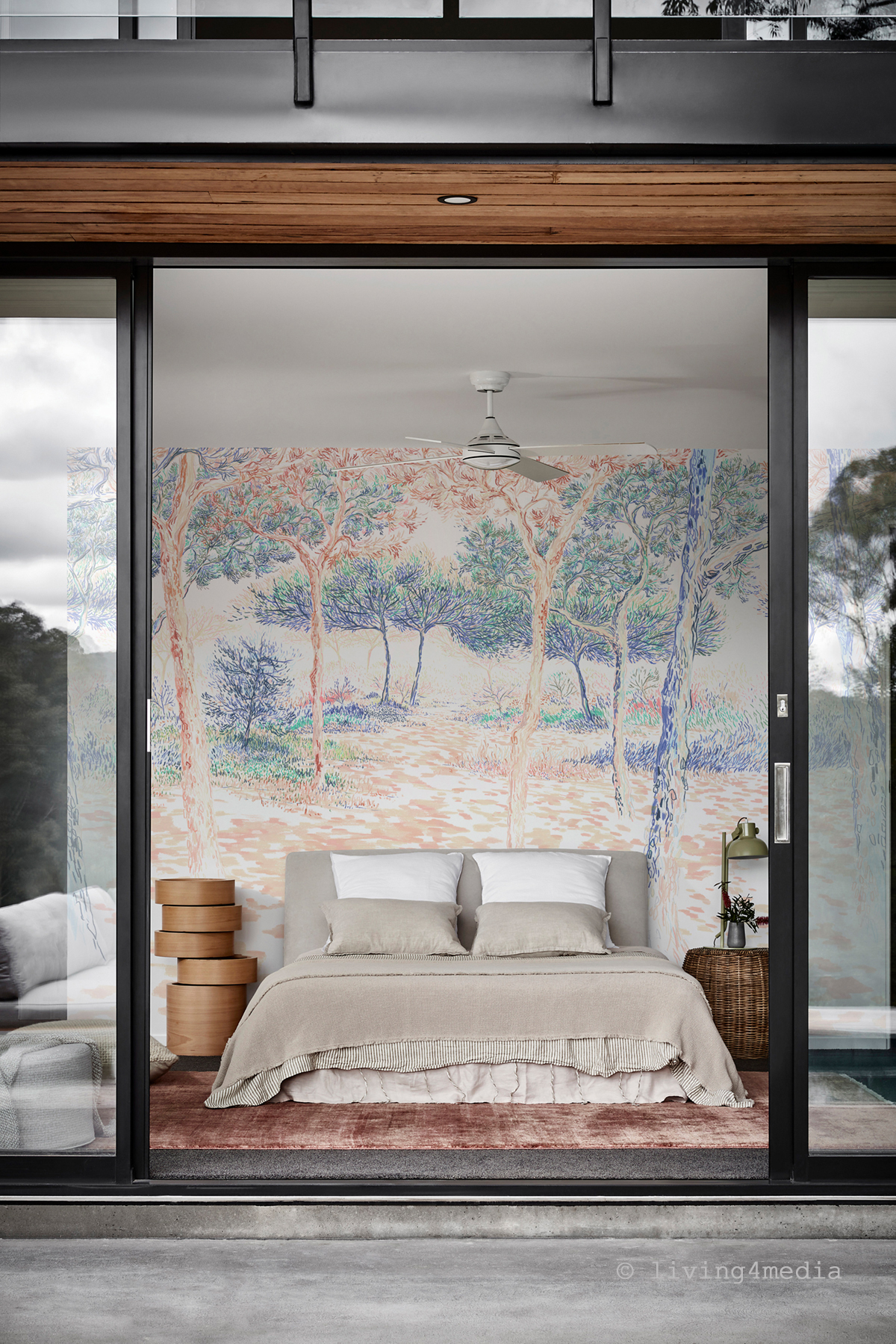 Papier peint panoramique Balade sous les pins Original A+B+C - 1/2/3/4/5/6/7/8/9 - Isidore Leroy