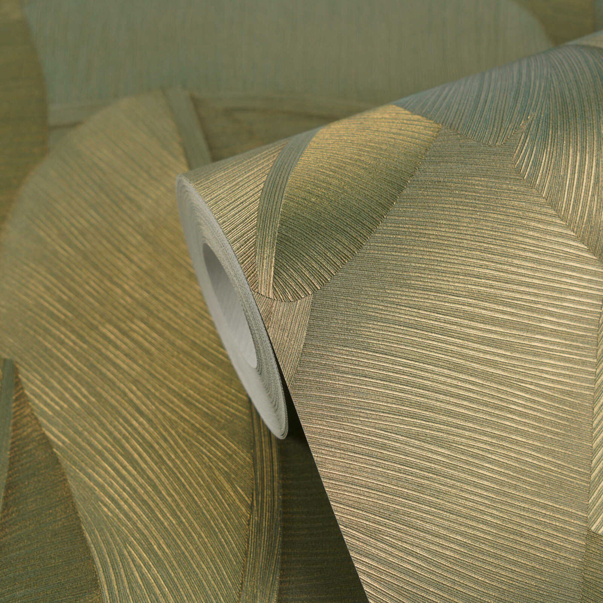 Papier peint Feuillage Graphique vert doré - Vibes & Styles d'A.S. Création AMB6| Réf. AS-790394