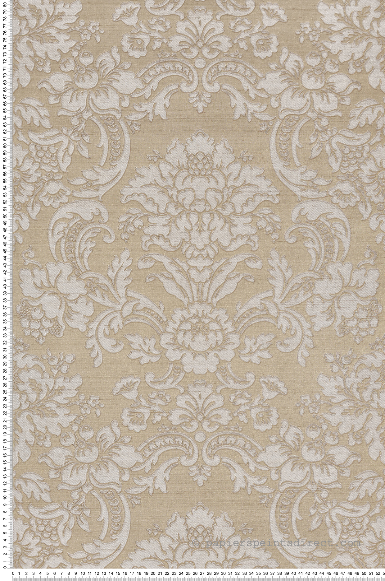 Papier peint Fleur Médaillon mastic grège irisé - Opera de Montecolino | Réf. MC-OP33344