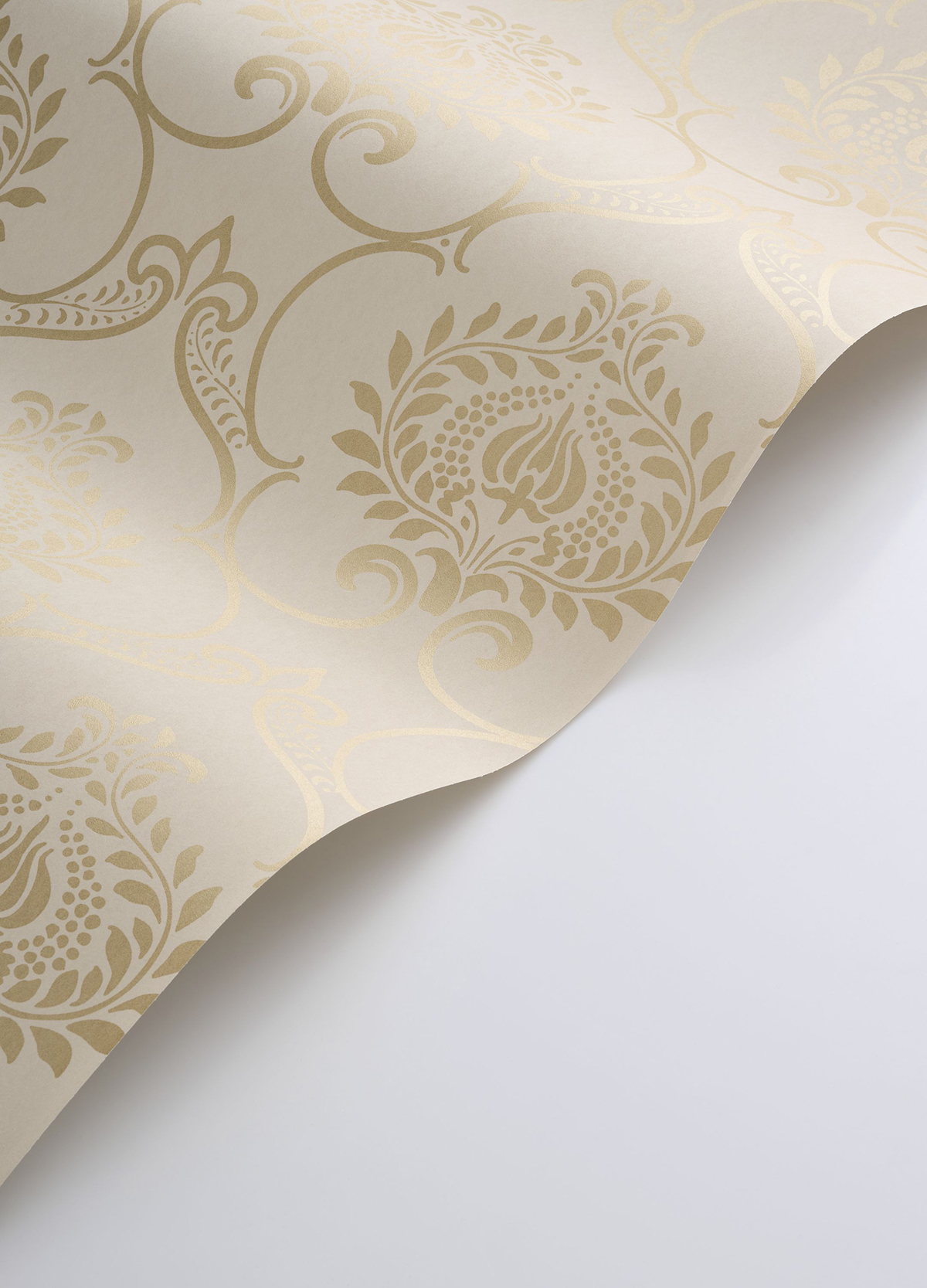Papier peint Ornements Floraux Panache beige doré - Elixir de Casadéco | Réf. EXIR202011352