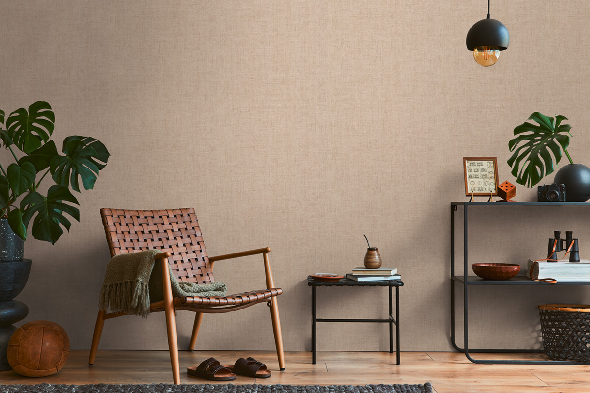 Papier peint Uni Tissage beige rosé - History of Art 2 d'AS Création | Réf. AS-790453