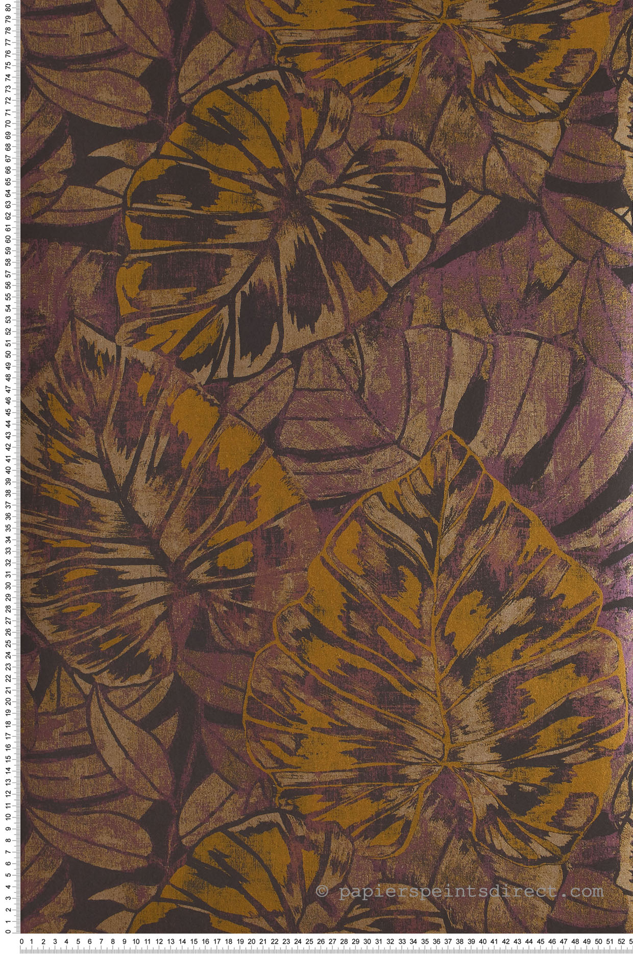 Feuilles jaune- violet - Collection Panama de Casadéco