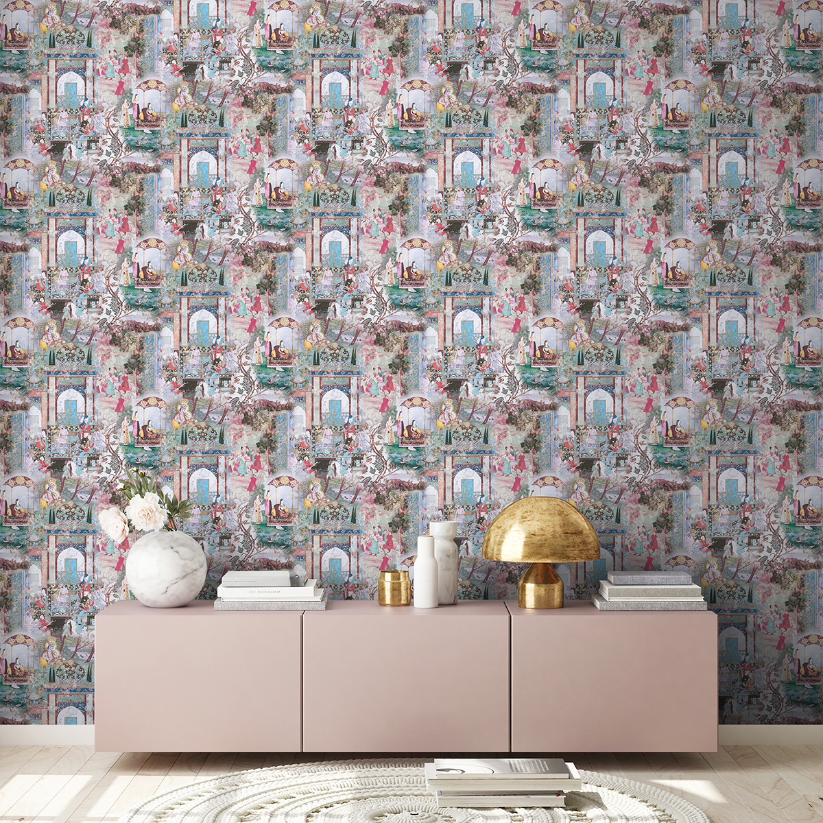 Papier peint Paysage Indien bleu - Dream Flowery de Architects Paper | AMB Réf. 38174-3