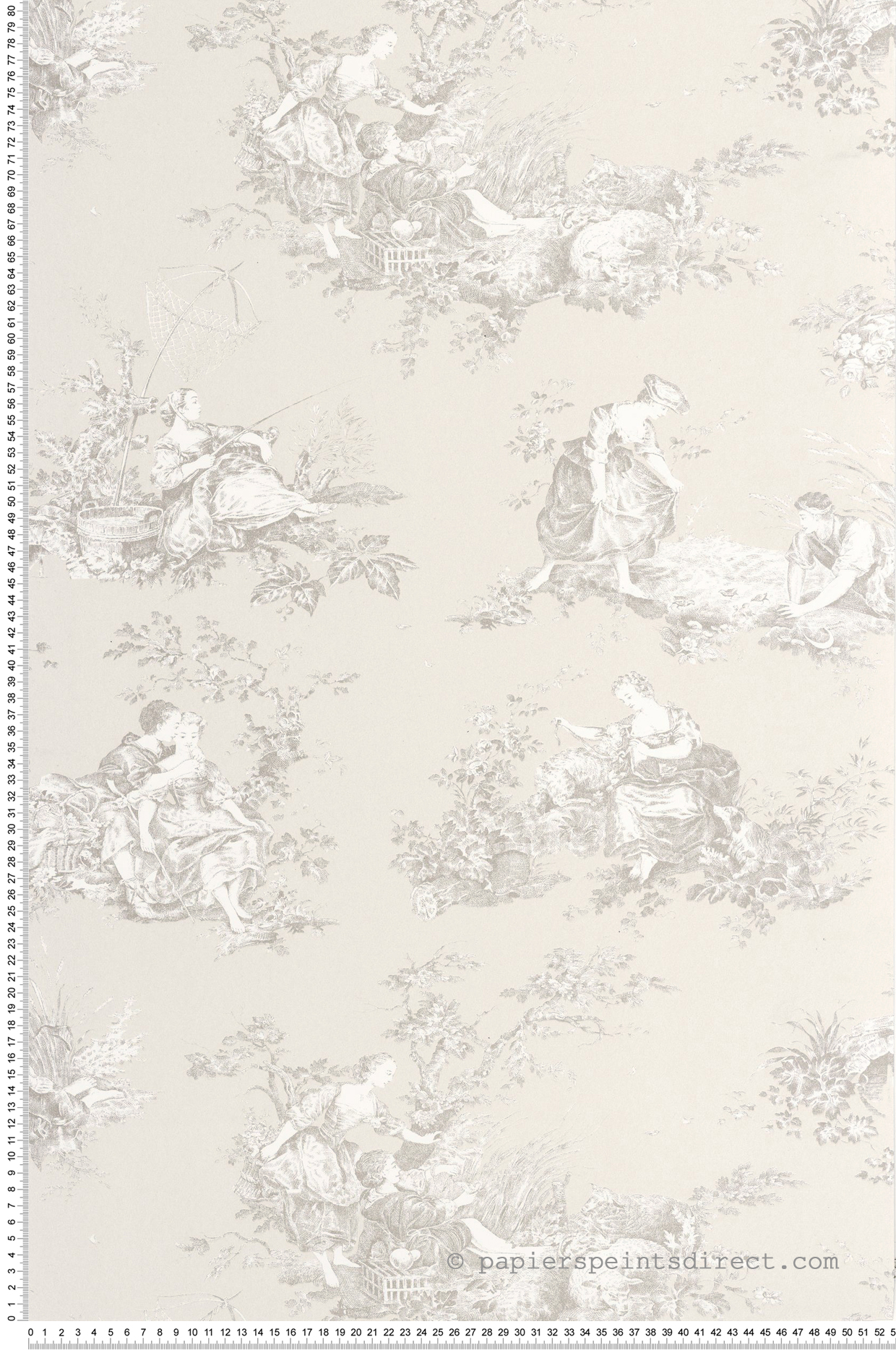 Papier peint Scene D'Été lin - Les Belles Toiles De Jouy 2 de Casadéco | Réf. BTJD87911212