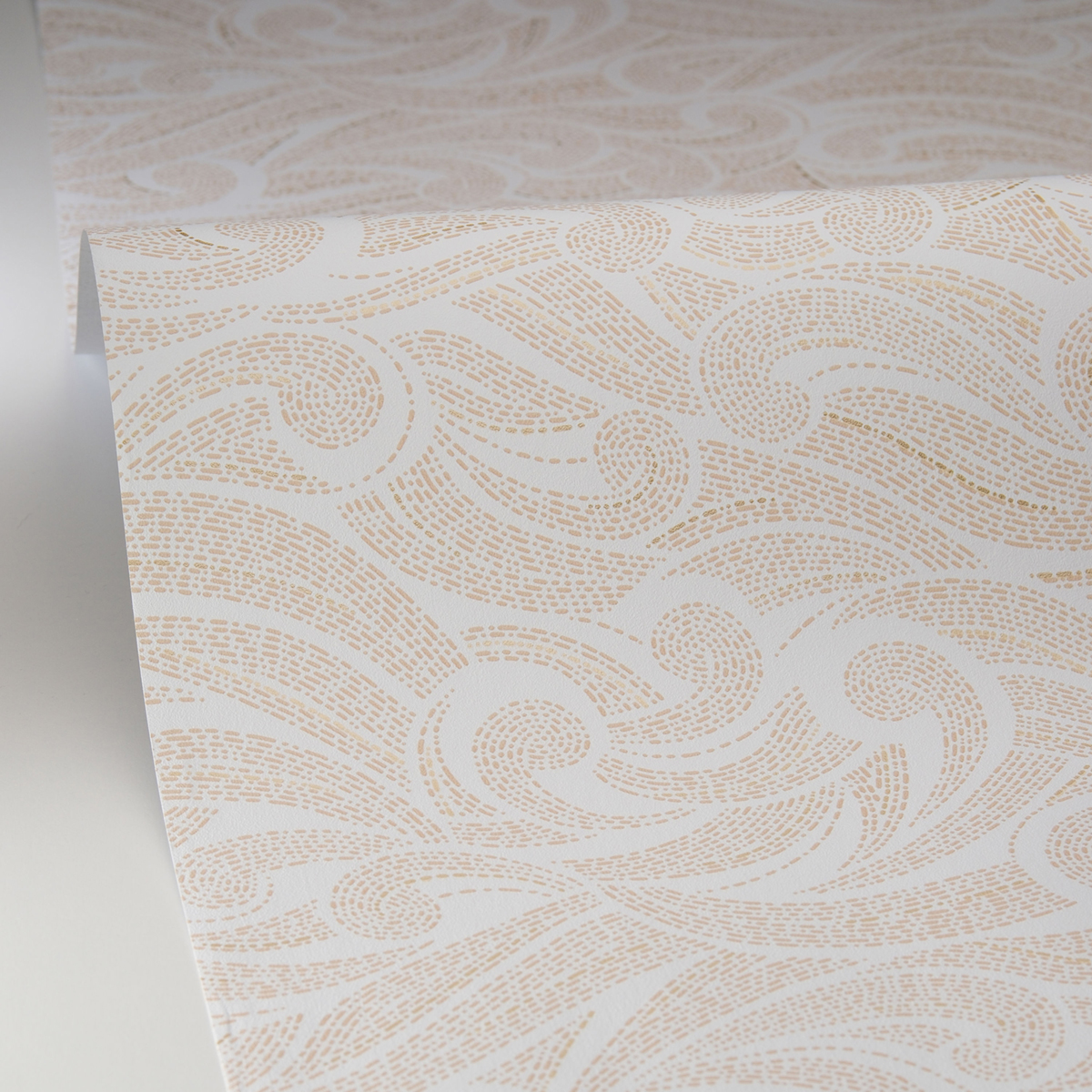 Papier peint Vague Harmony blanc doré - Light de Casélio AMB4| Réf. LIG106640127