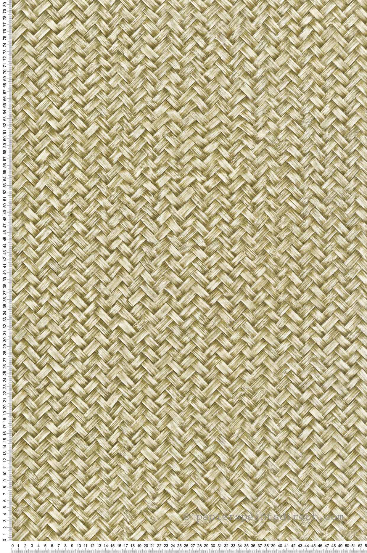Papier peint Tressage Paille Chevron vert - Architexture de Montecolino | Réf. MC-AZ57716
