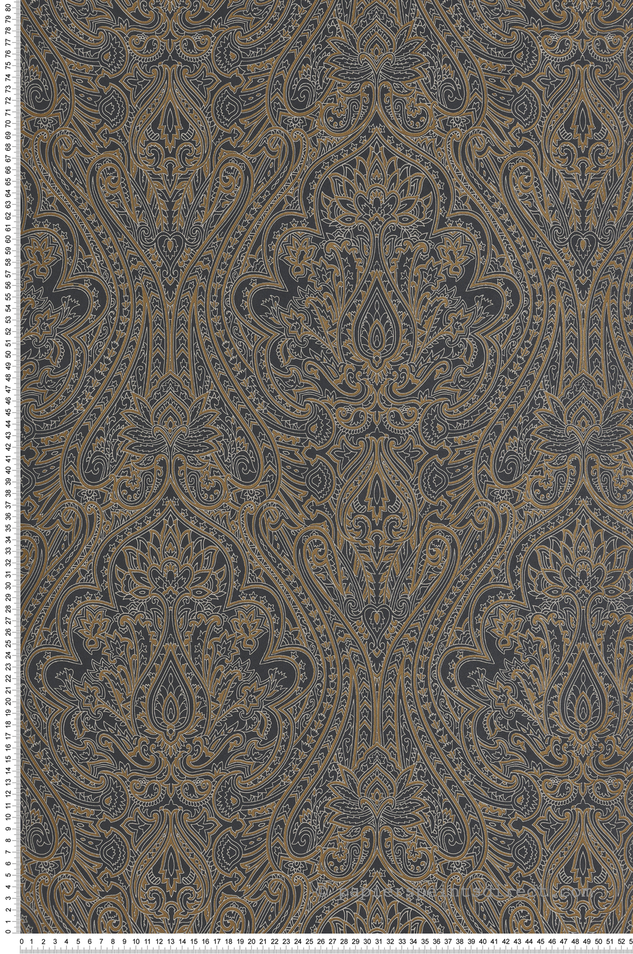 Papier peint Médaillon Oriental Kazamir noir doré - Othello de Masureel | Réf. MAS-OTH102