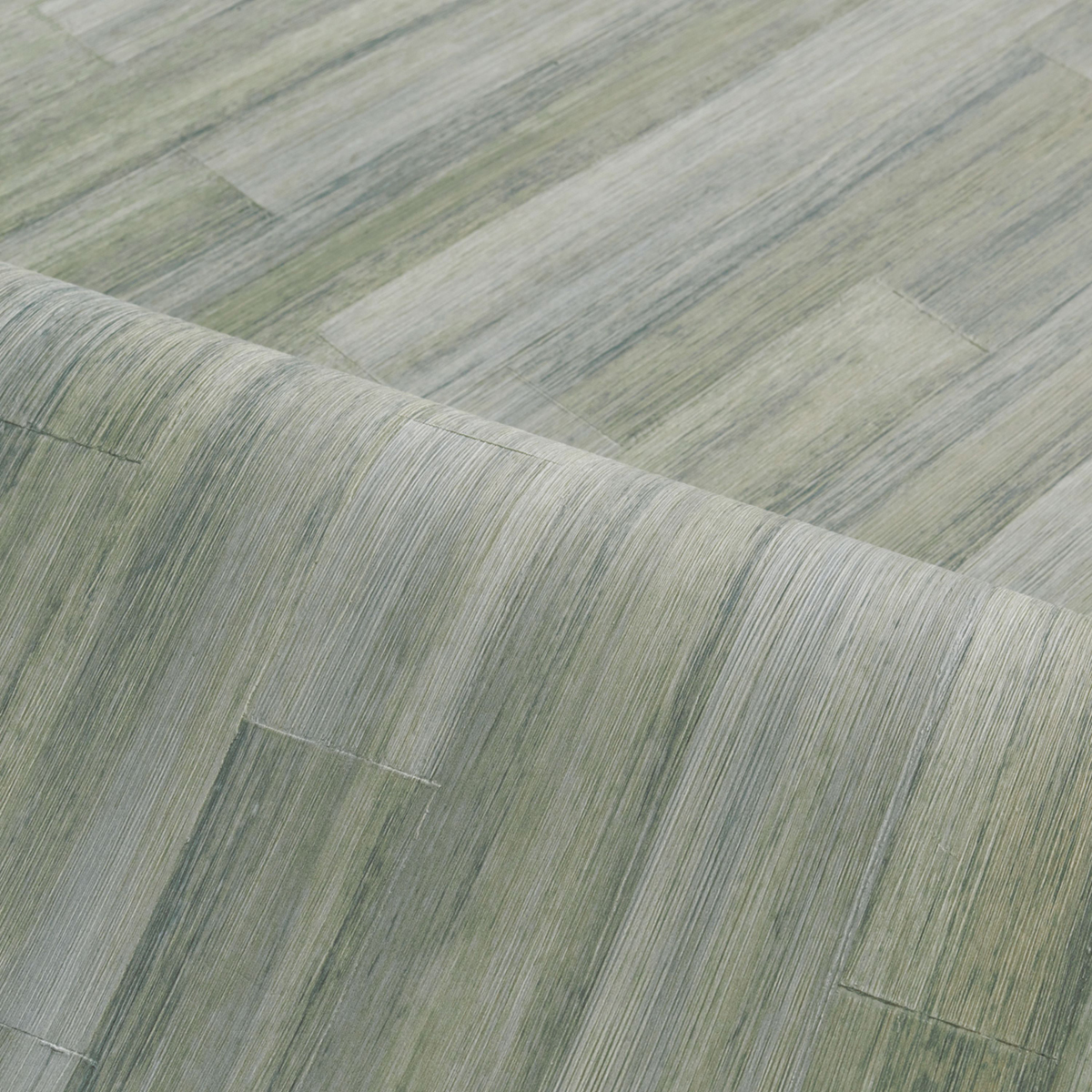 Papier peint Planche de Bois Sapelli vert sauge - Végétal de Casamance AMBV | Réf. CAS-74865512