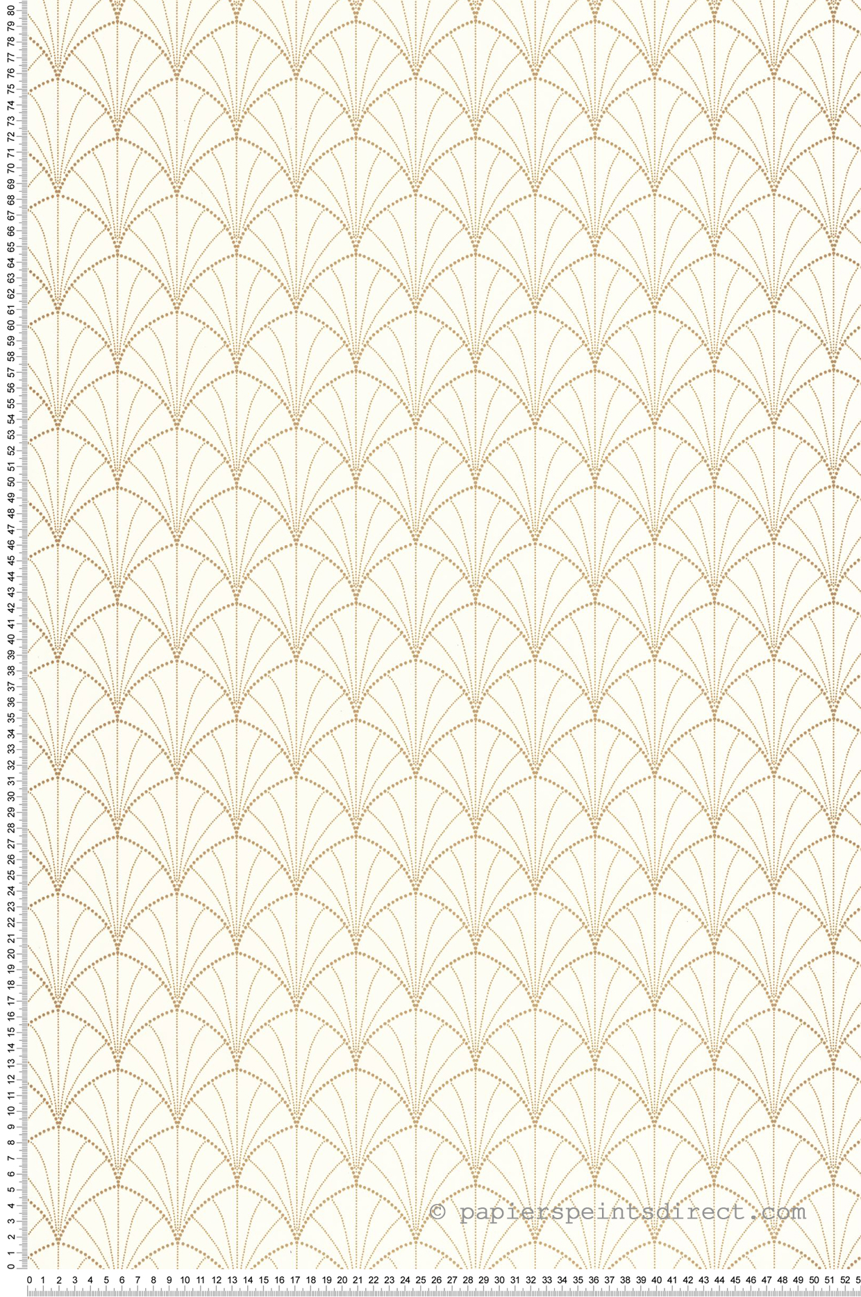 Papier peint Art Déco Edgar blanc doré - Golden Age de Casélio | Réf. GAG103820242