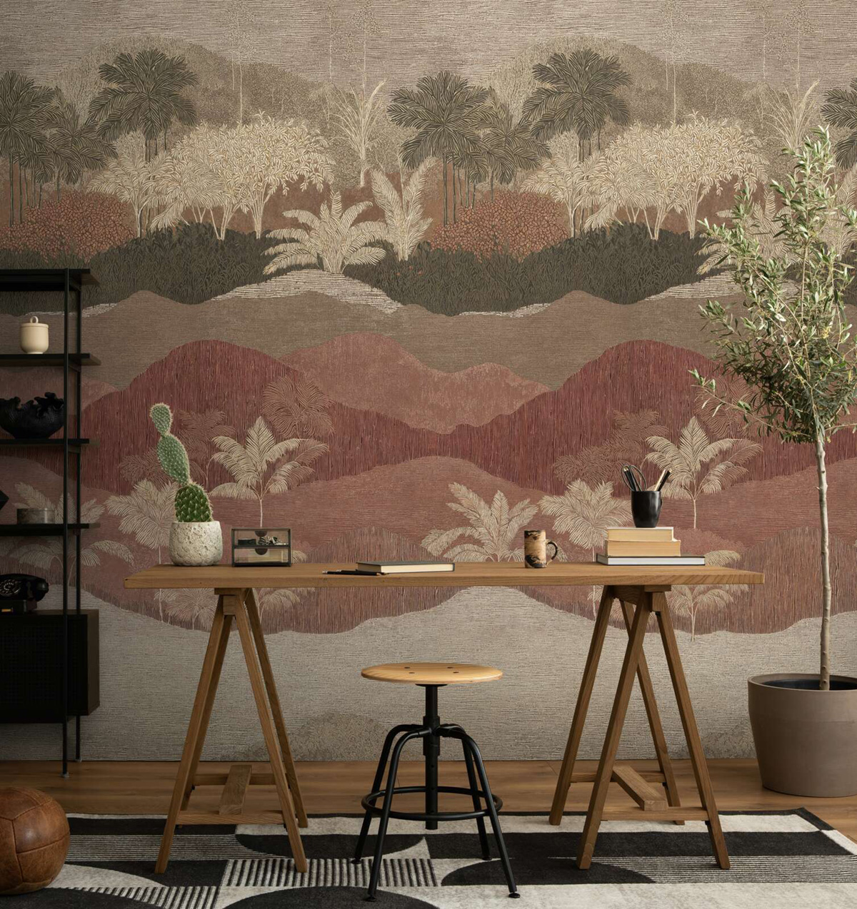 Papier peint panoramique Paysage Exotique terracotta - Vibes & Styles d'A.S. Création AMB3| Réf. AS-792168