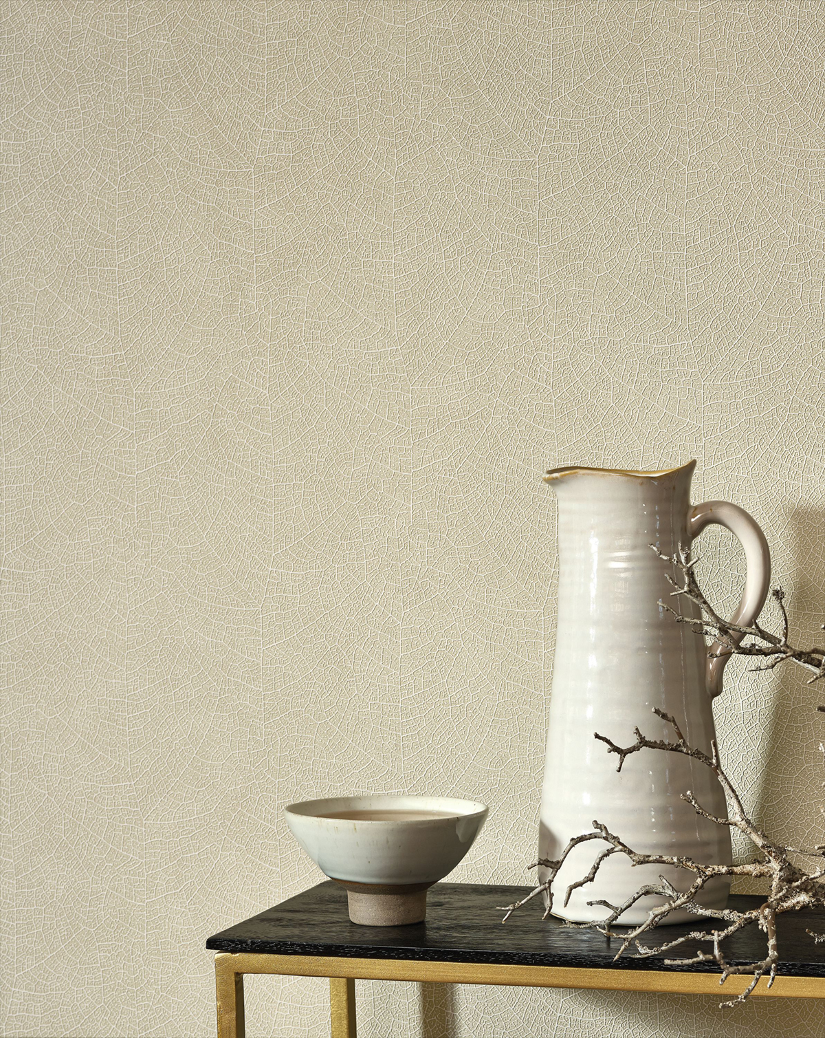 Papier peint Feuille Nervure Nola grège - Vegetals de Casadéco AMB2| Réf. VEGE201281303