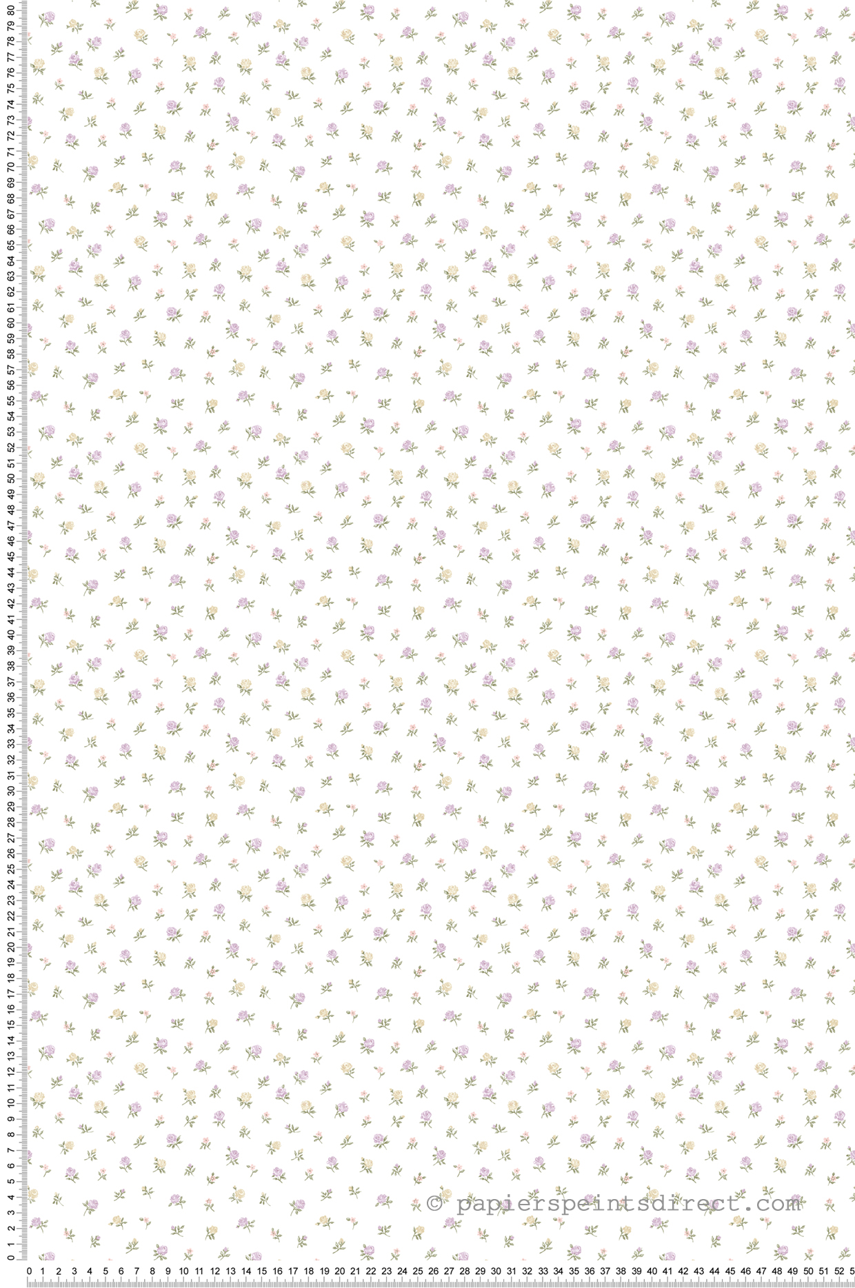 Papier peint Fleur Rose Liberty violet beige - My Little Cottage de Montecolino | Réf. MC-M12335