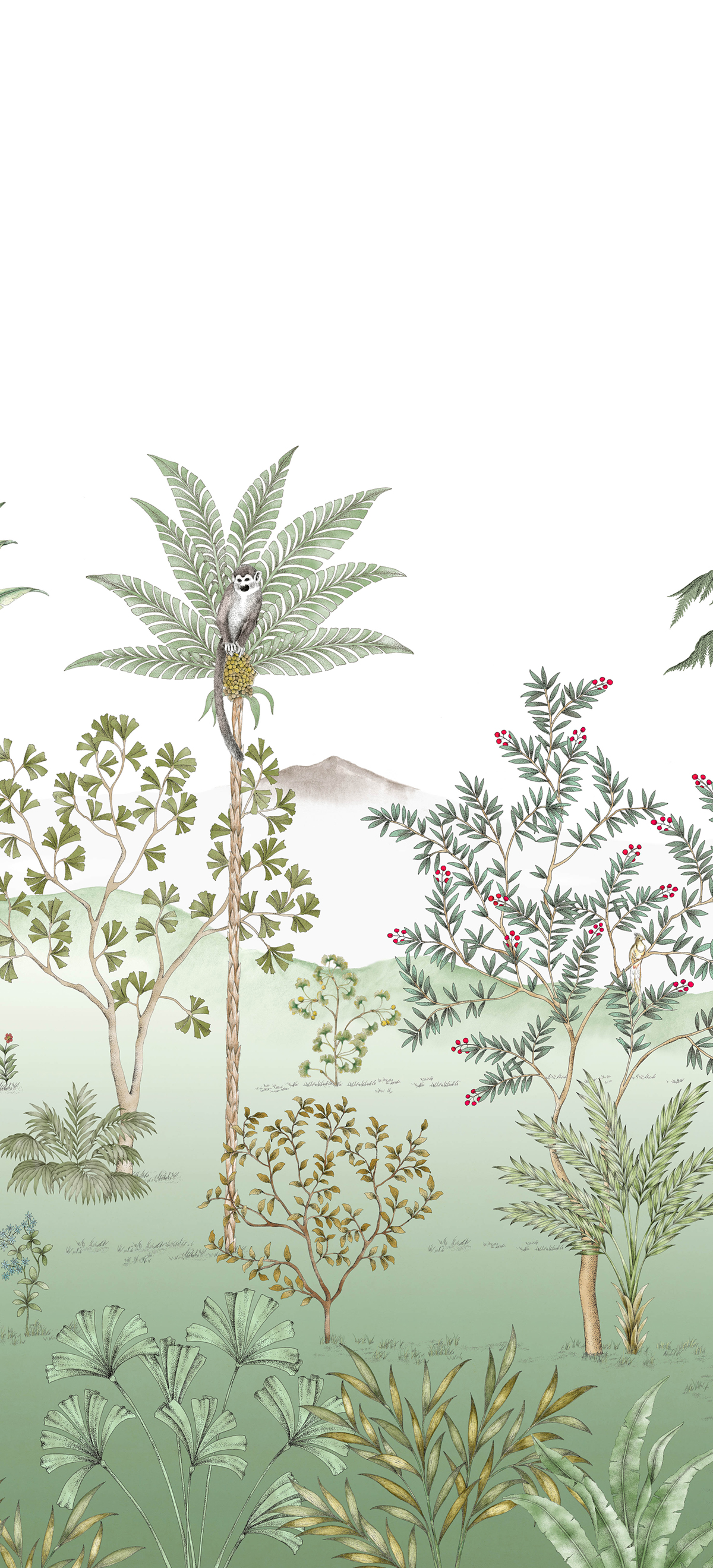 Papier peint panoramique Jardin Des Oiseaux Jade B - 4/5/6 - Isidore Leroy