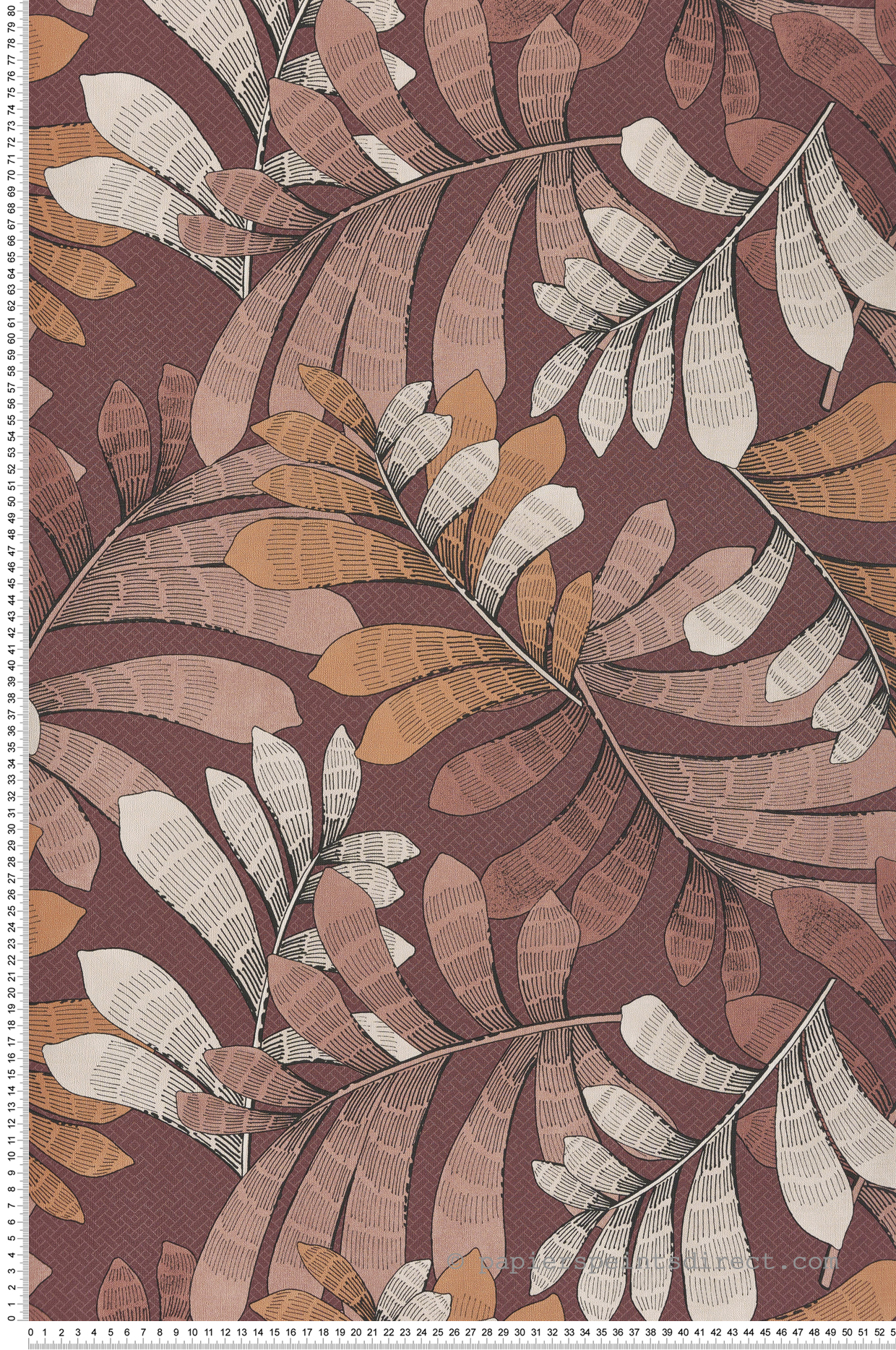 Papier peint Feuille Géométrique Emile vieux rose - Villa Rosalie de Lutèce | Réf. LTC-51223510